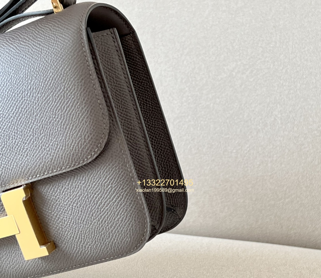 Hermès Constance 18/24 in Etoupe Grey Epsom leather, purely handcrafted, high-end customization edition.
