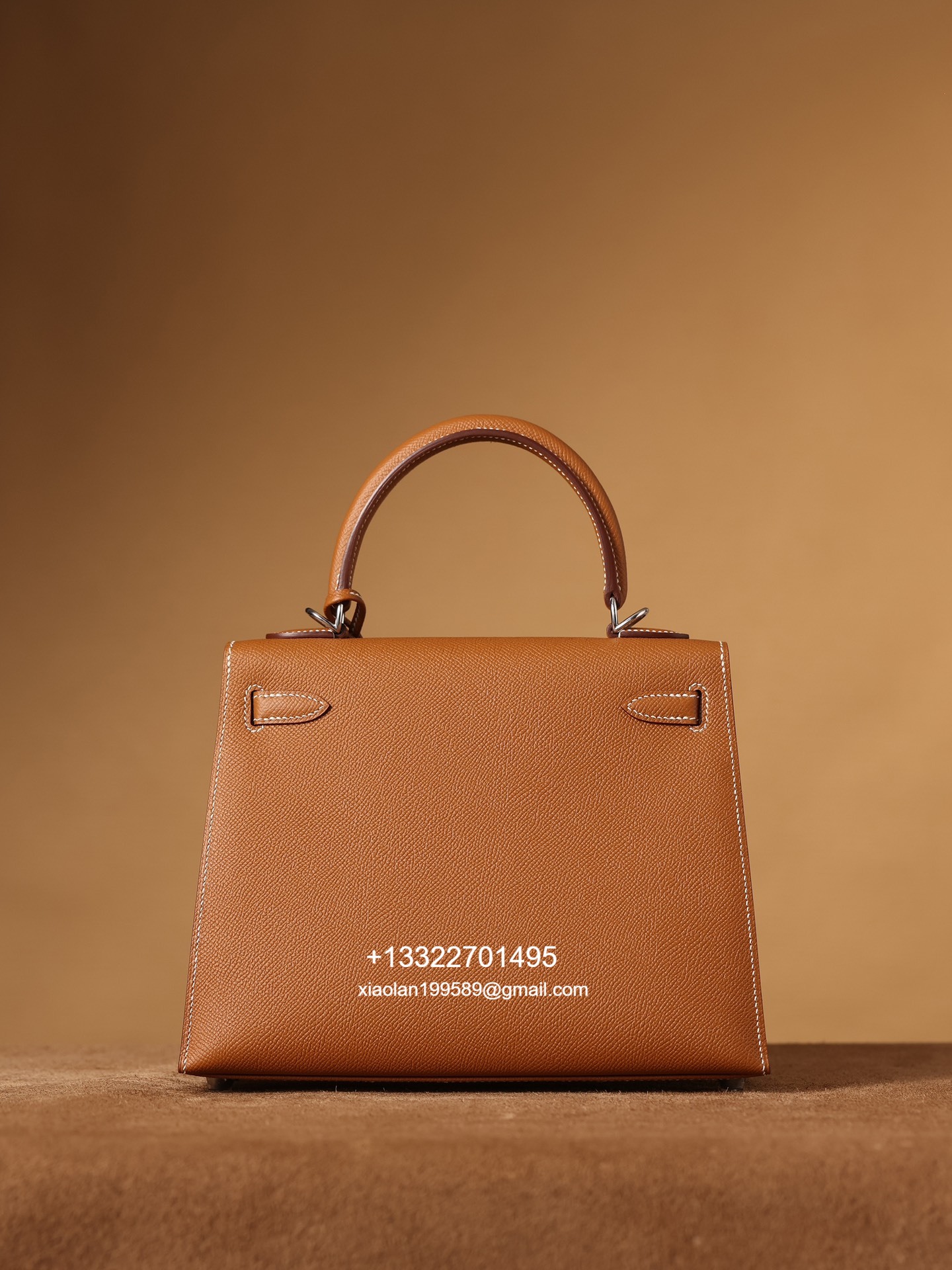 Hermès Kelly Handbag in Gold Brown Epsom Cowhide Leather, Purely Handcrafted, High-End Customization Edition
