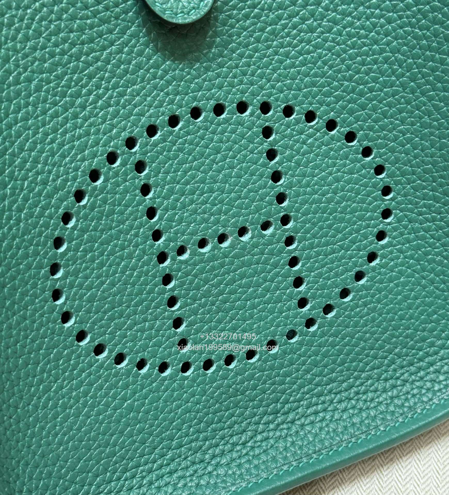Hermès Evelyne mini Bag in Clemence Leather, Premium Handcrafted Customization-Vert vertigo