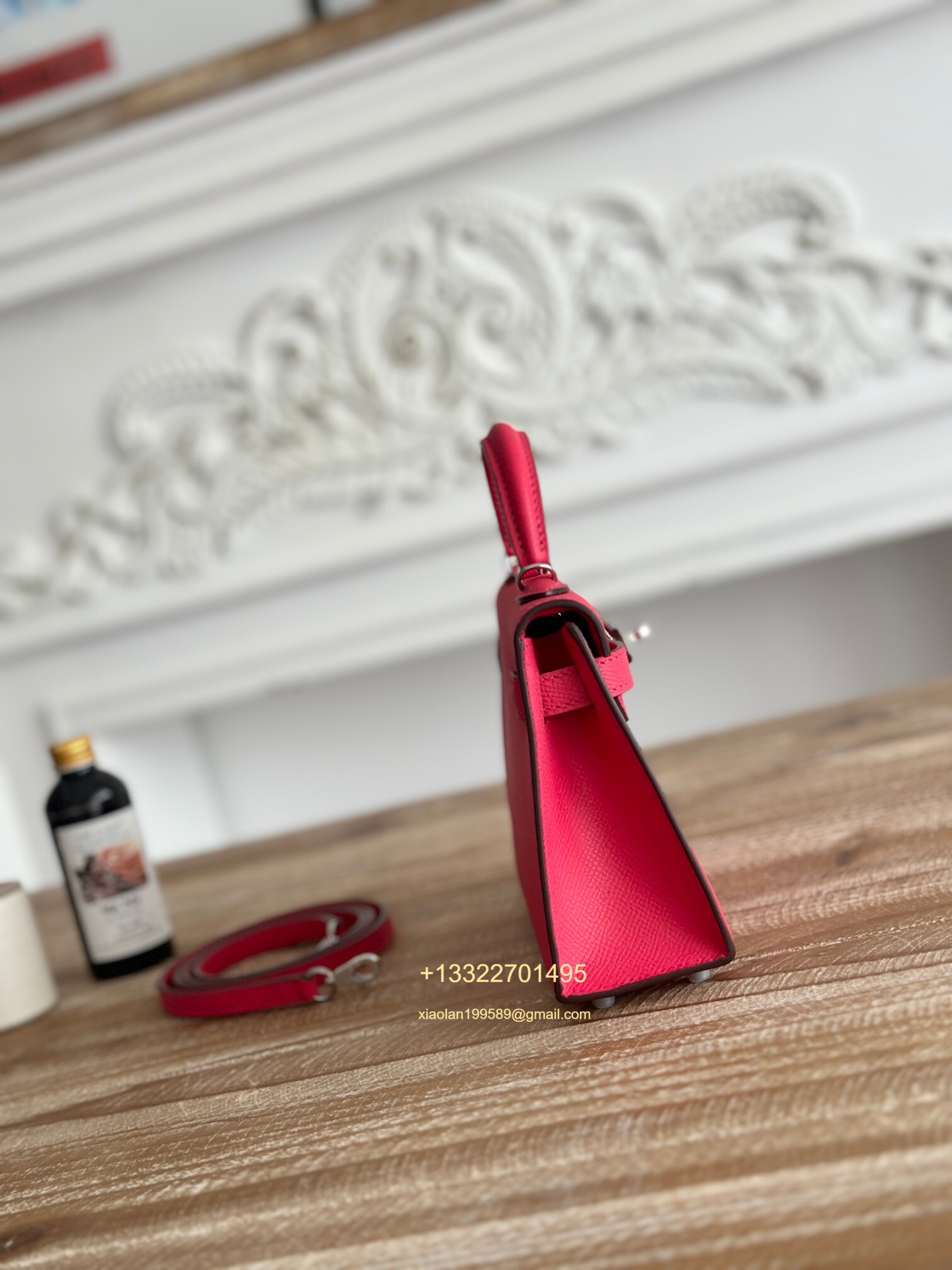 Hermès Epsom Leather Mini Kelly II in Hot Pink Purely Handcrafted with Waxed Thread Stitching, High-End Customization