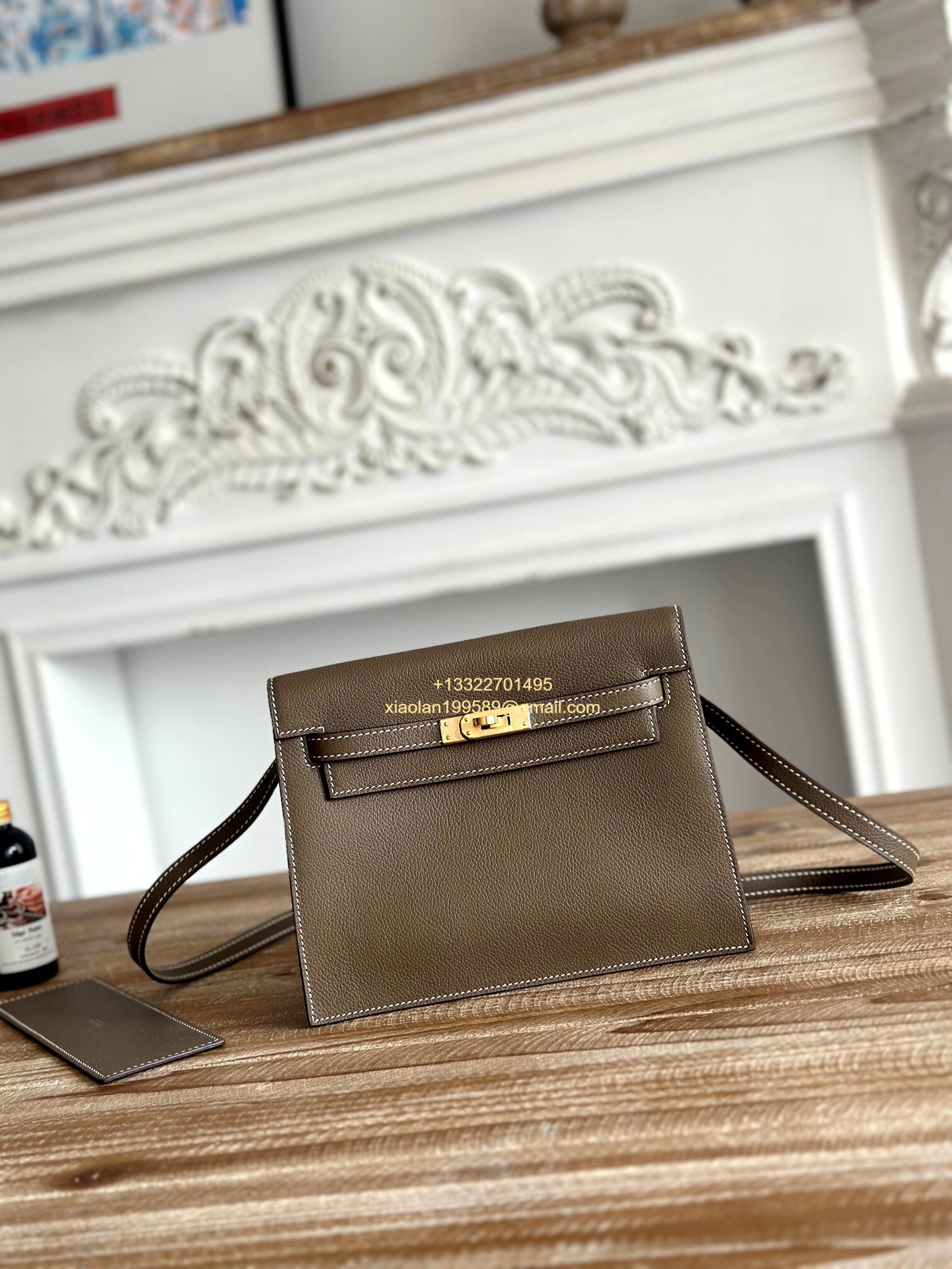 Hermès Swift Kelly Danse Bag in Elephant Grey, Fully Handmade High-end Customization.