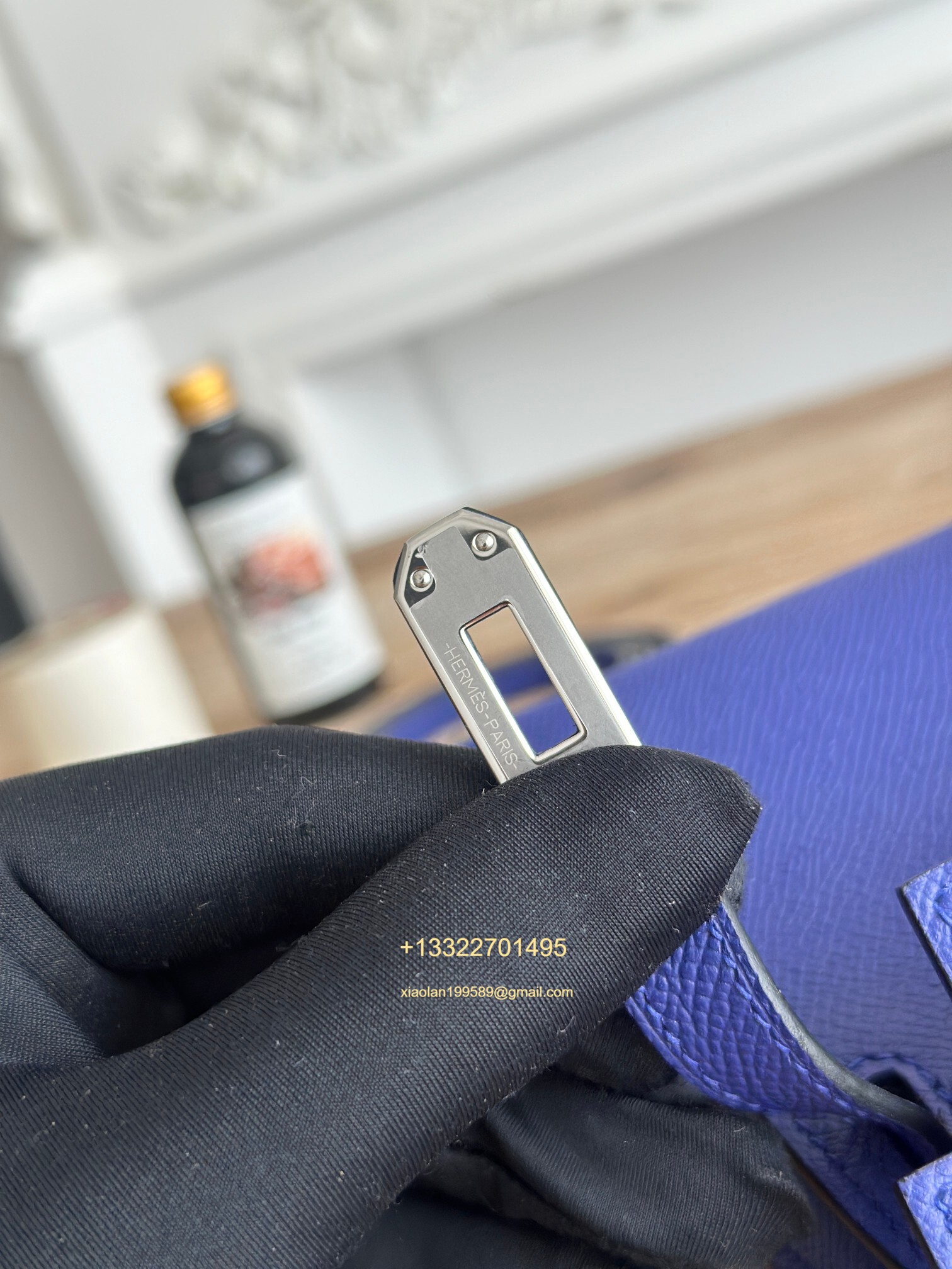 Hermès Epsom Leather Mini Kelly II in Electric Blue Purely Handcrafted with Waxed Thread Stitching, High-End Customization