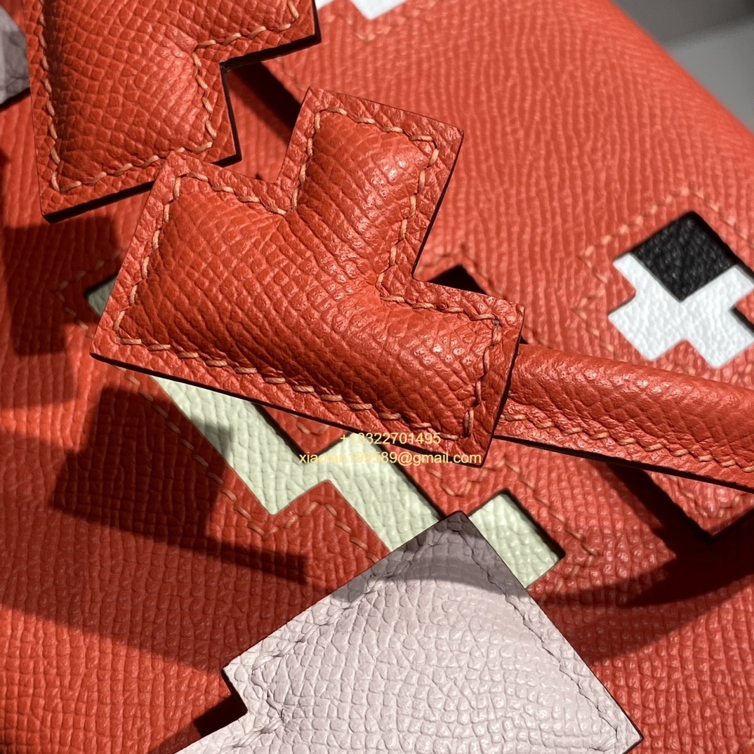 Hermès Kelly Doll Quelle Idole Picto Bag, Limited Edition in Texas Pink.