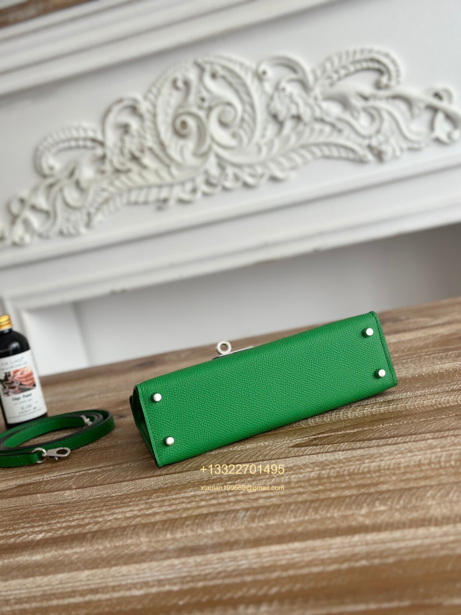 Hermès Epsom Leather Mini Kelly II in Bamboo Green Purely Handcrafted with Waxed Thread Stitching, High-End Customization