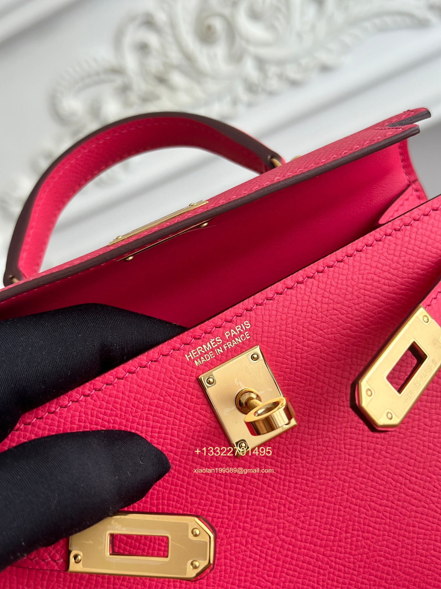 Hermès Epsom Leather Mini Kelly II in Hot Pink Purely Handcrafted with Waxed Thread Stitching, High-End Customization