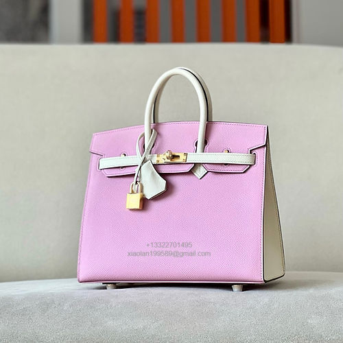 Hermès Birkin 25/30/35cm, handcrafted with imported French Epsom leather – Mauve Sylvestre / Cream White