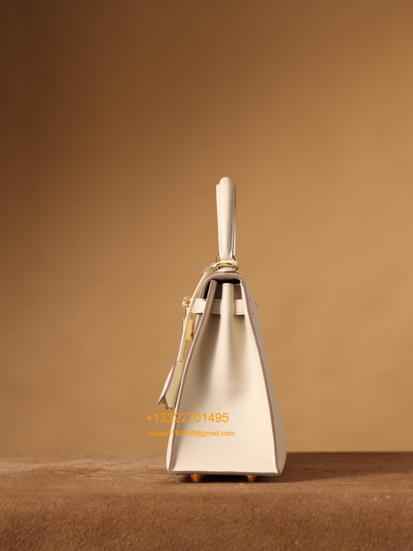 Hermès Kelly Handbag in Milky White Epsom Cowhide Leather, Purely Handcrafted, High-End Customization Edition