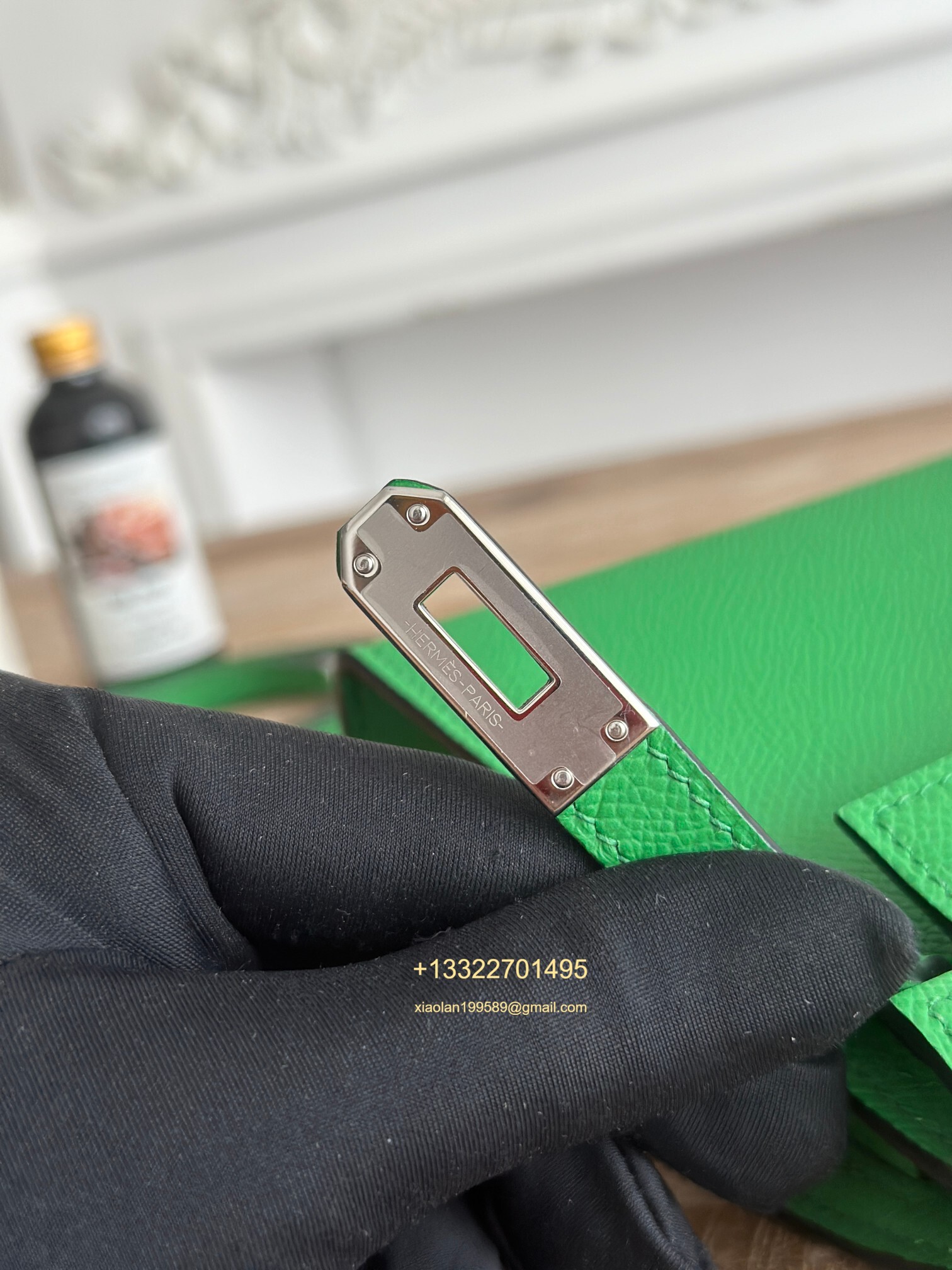 Hermès Epsom Leather Mini Kelly II in Bamboo Green Purely Handcrafted with Waxed Thread Stitching, High-End Customization