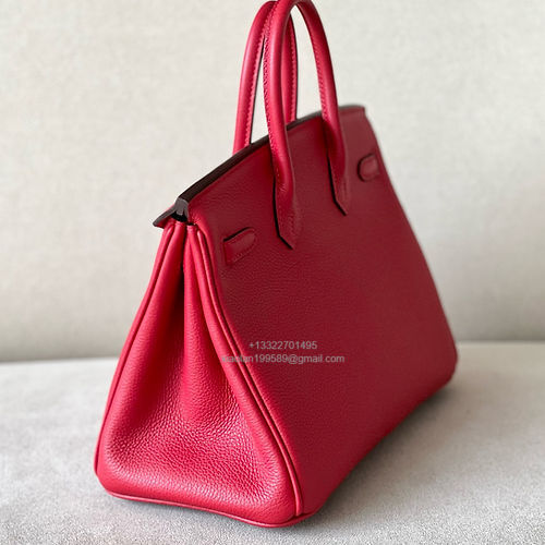 Hermès Birkin 25/30/35cm, handcrafted with togo  leather – Flag Red