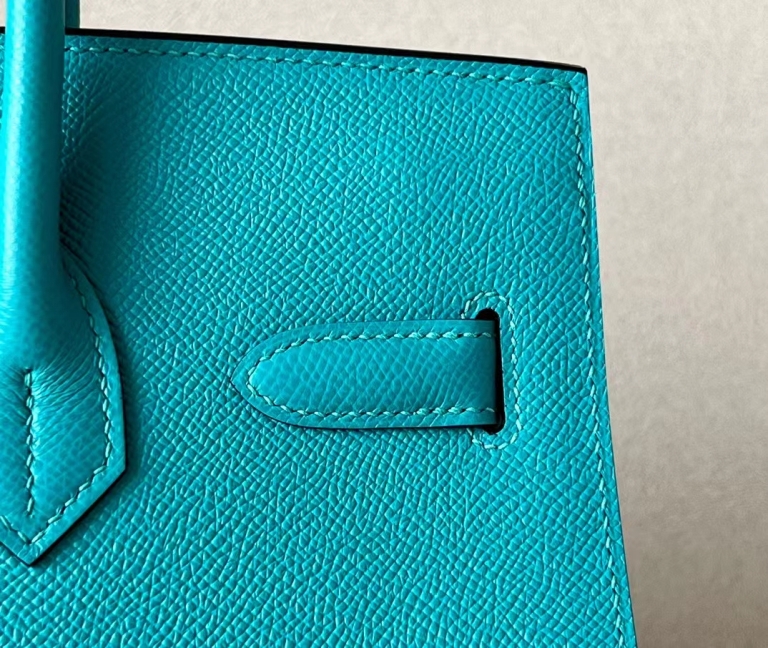 Hermes Birkin Sellier Bag 7F Bleu Paon Epsom Leather