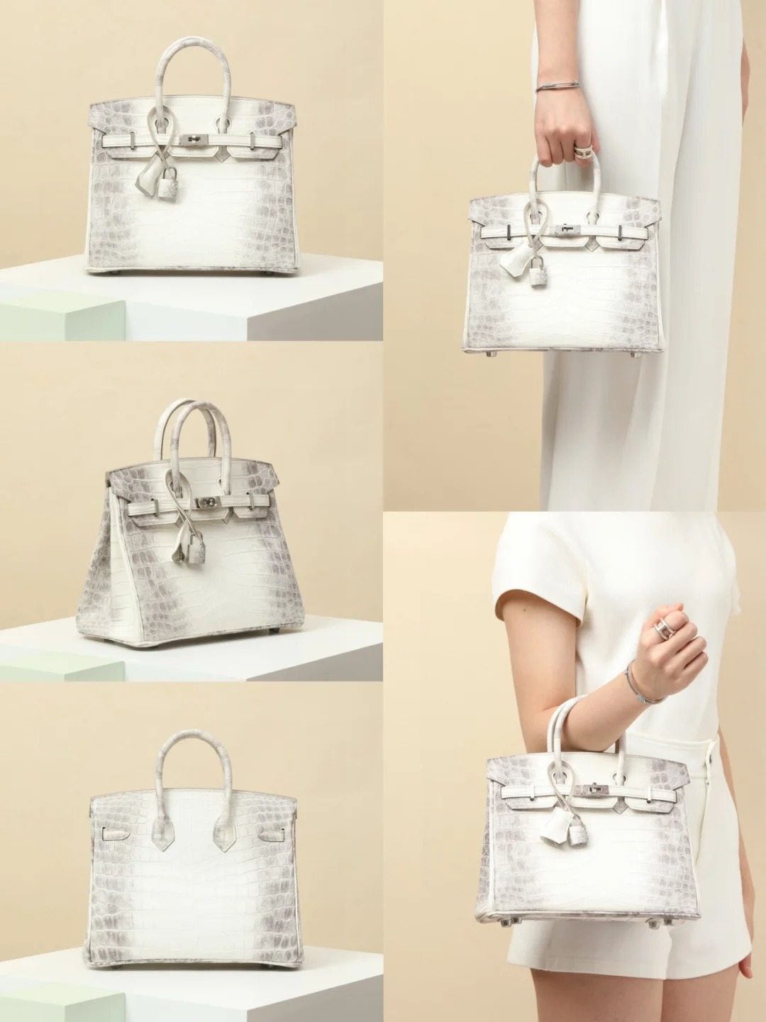 Hermès Signature Treasure — Himalaya Crocodile Birkin 25/30/35cm, Premium Hand-Stitched Private Customization.