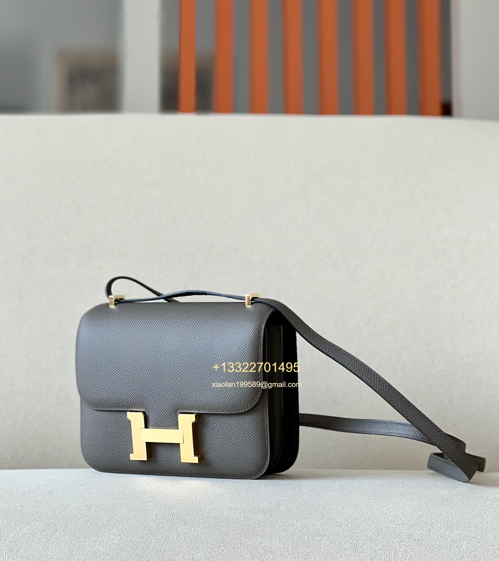 Hermès Constance 18/24 in Etoupe Grey Epsom leather, purely handcrafted, high-end customization edition.