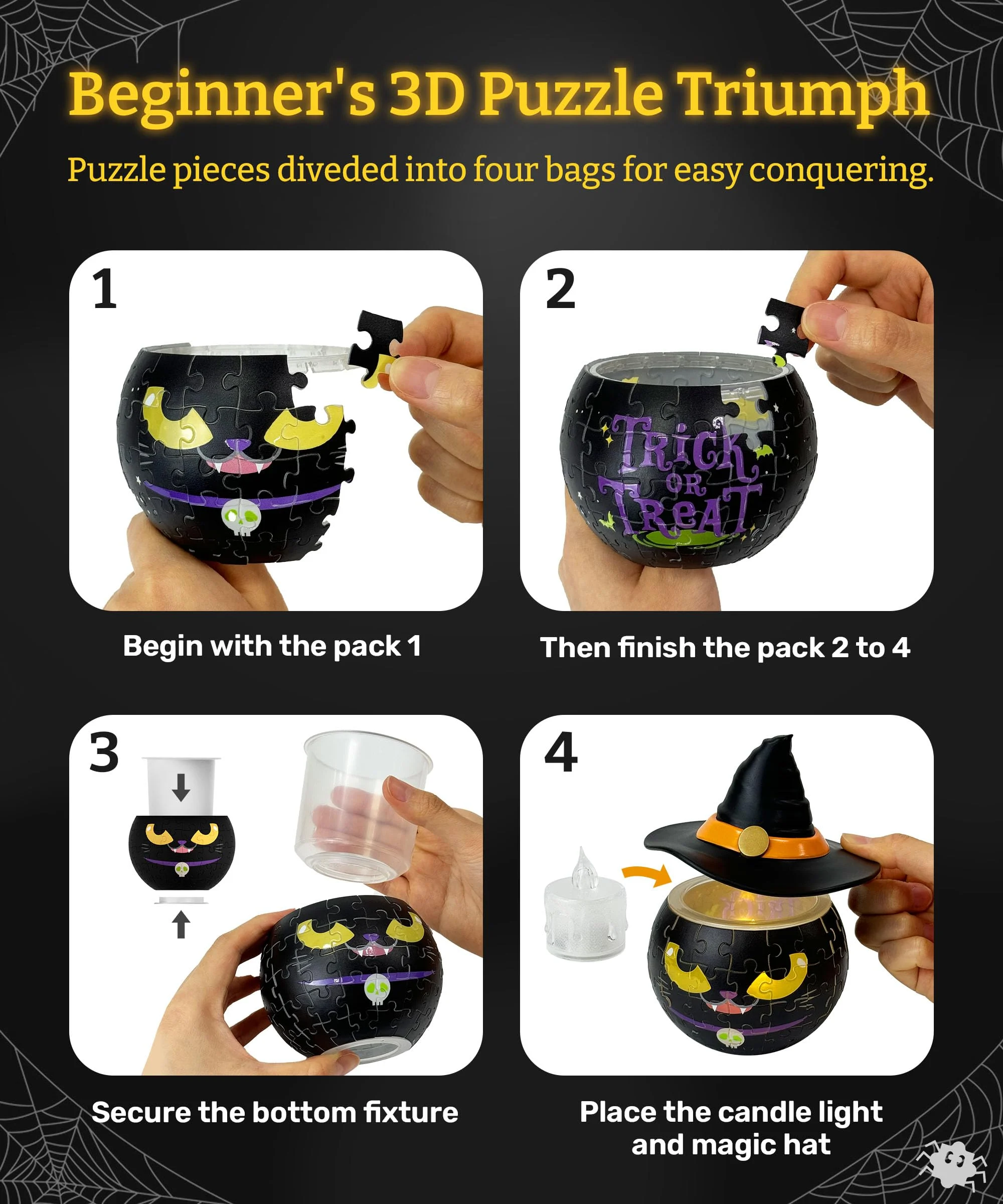 3D Halloween Puzzle Candle Light