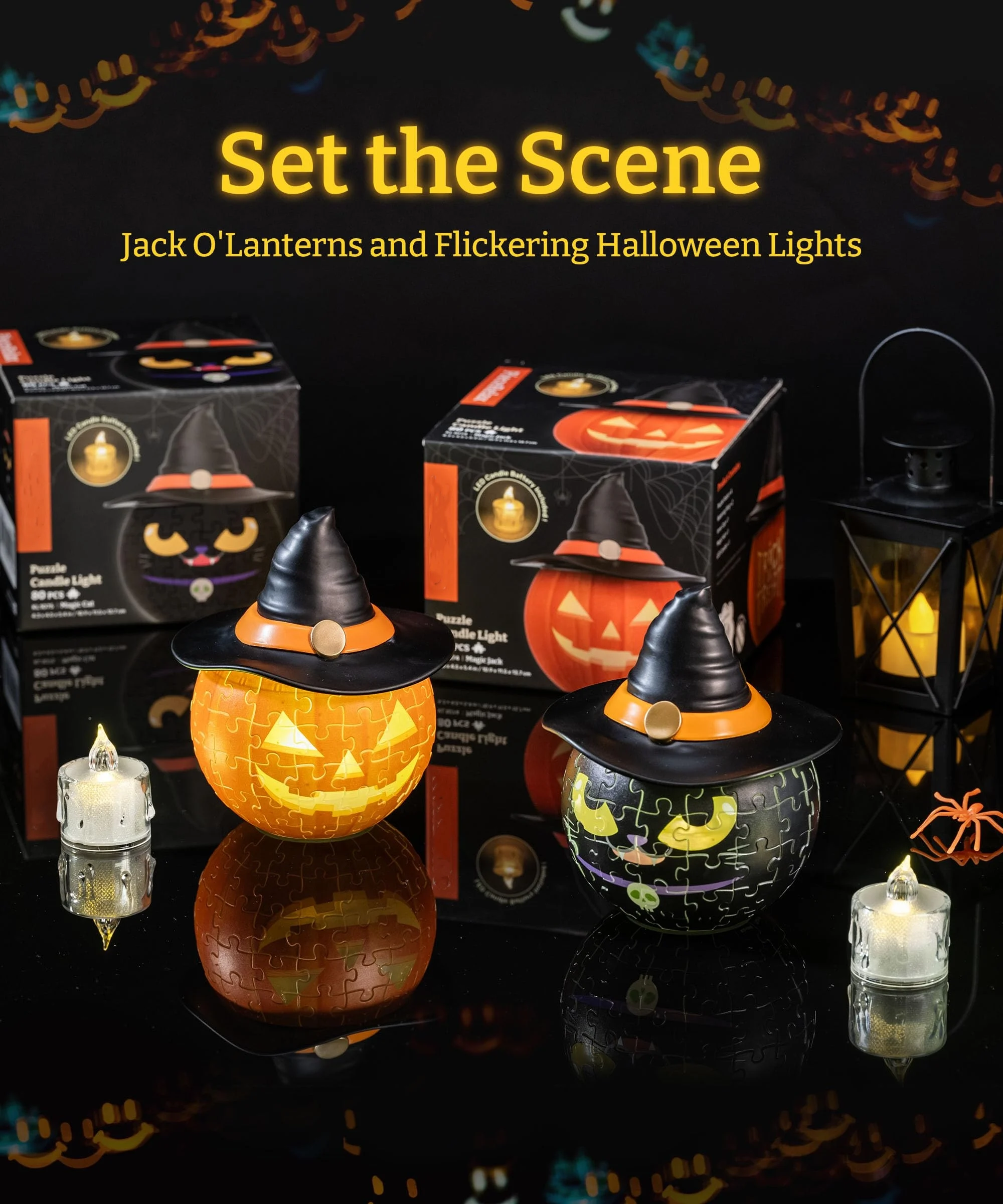 3D Halloween Puzzle Candle Light