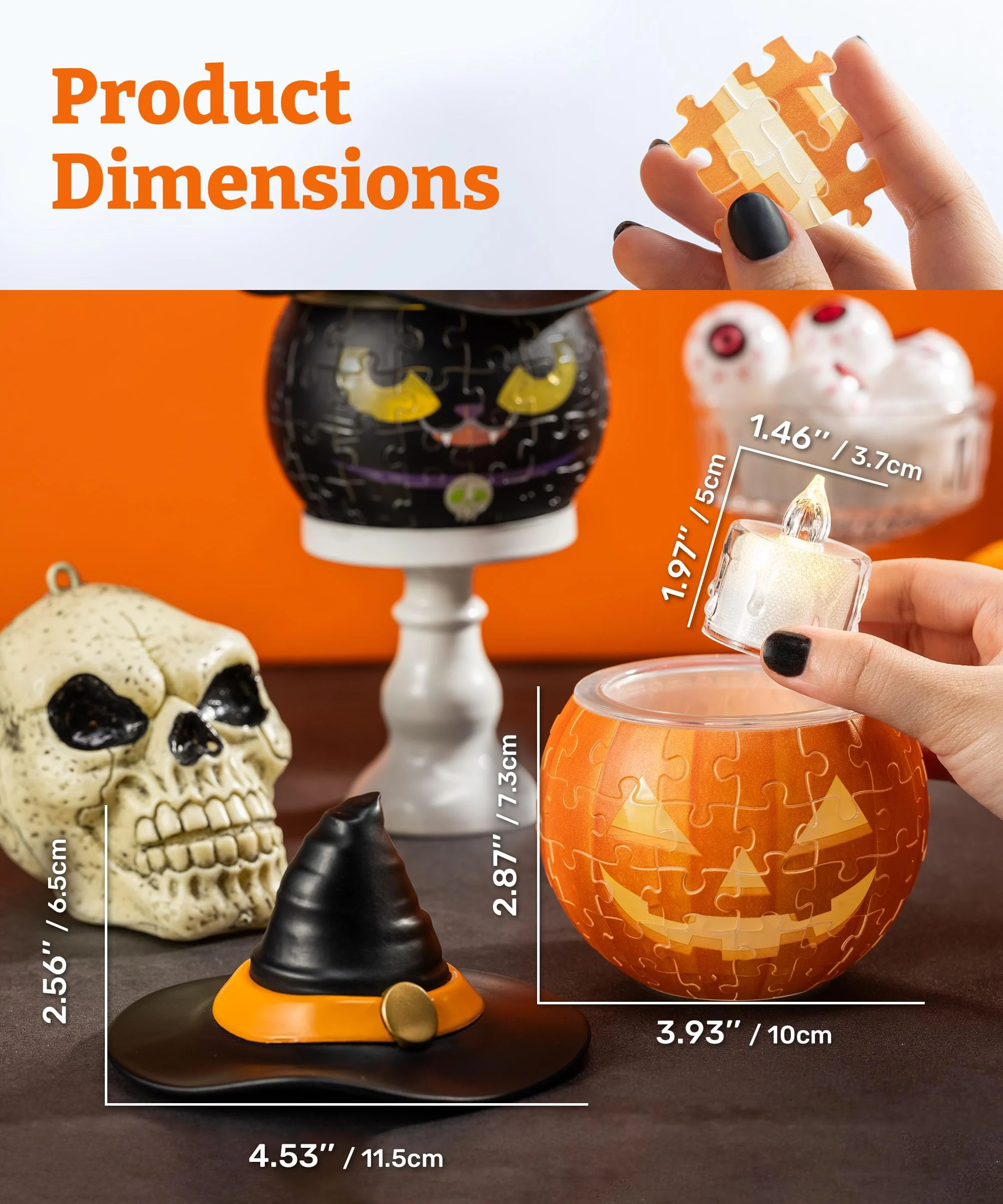 3D Halloween Puzzle Candle Light