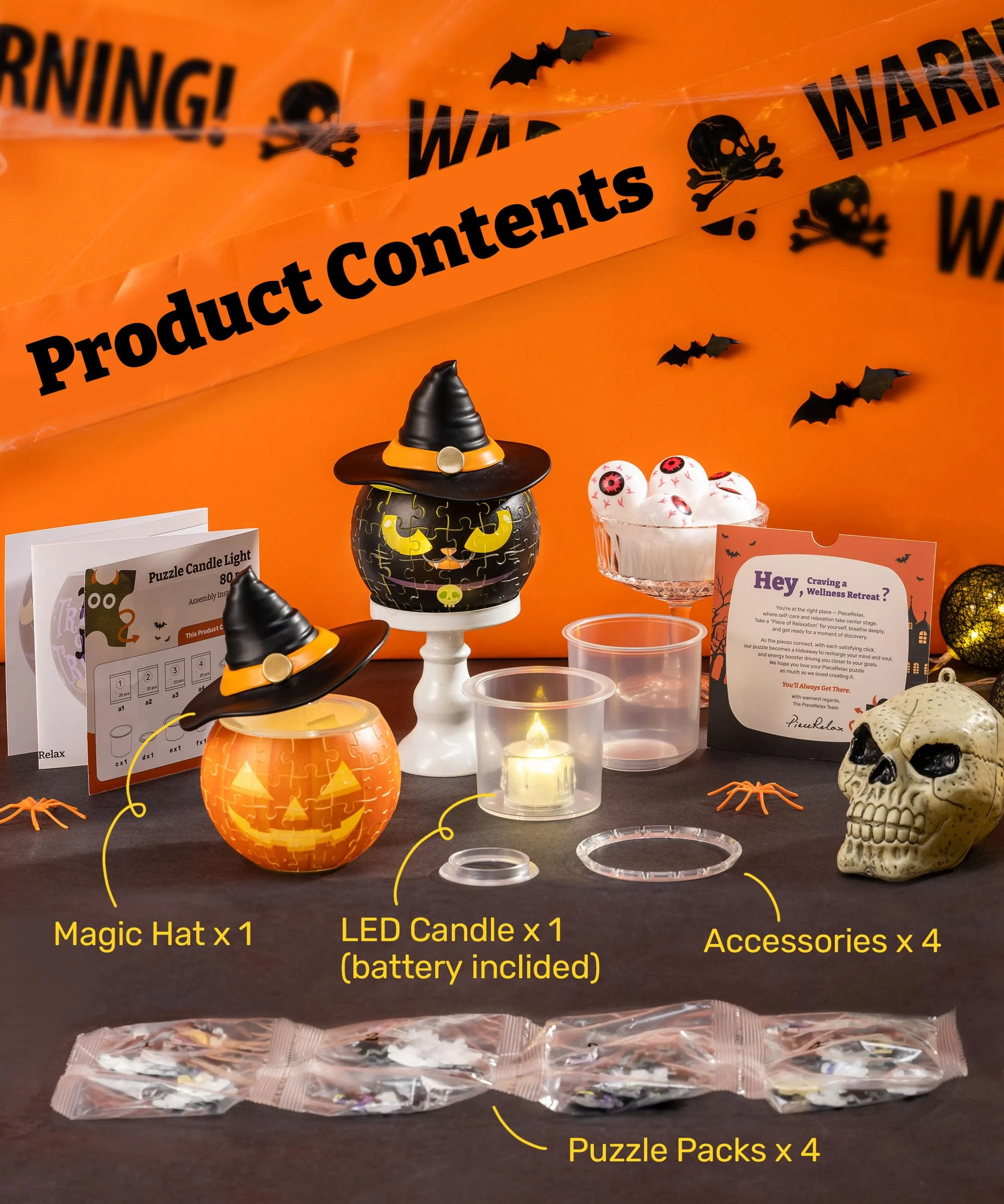 3D Halloween Puzzle Candle Light