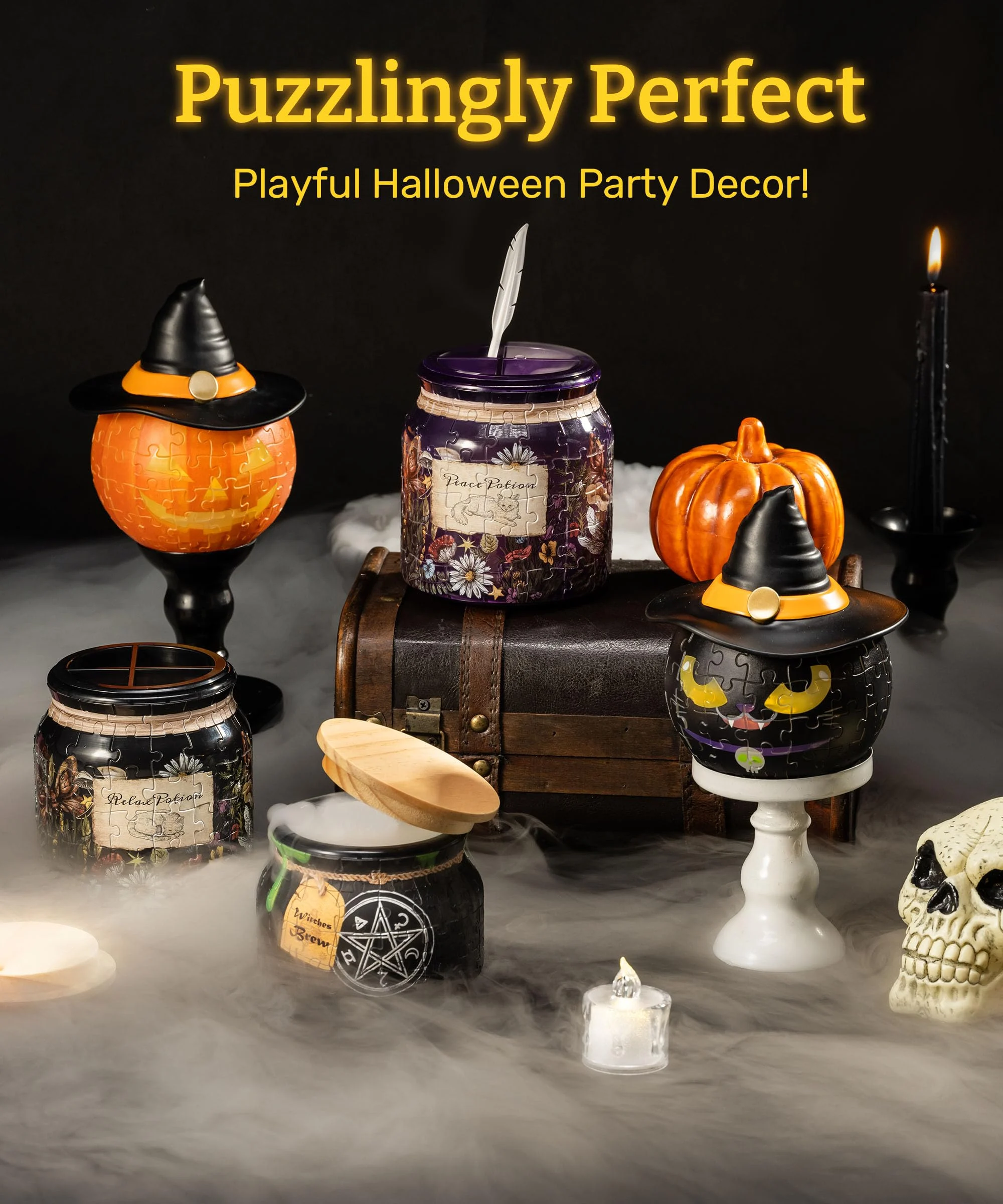 3D Halloween Puzzle Candle Light