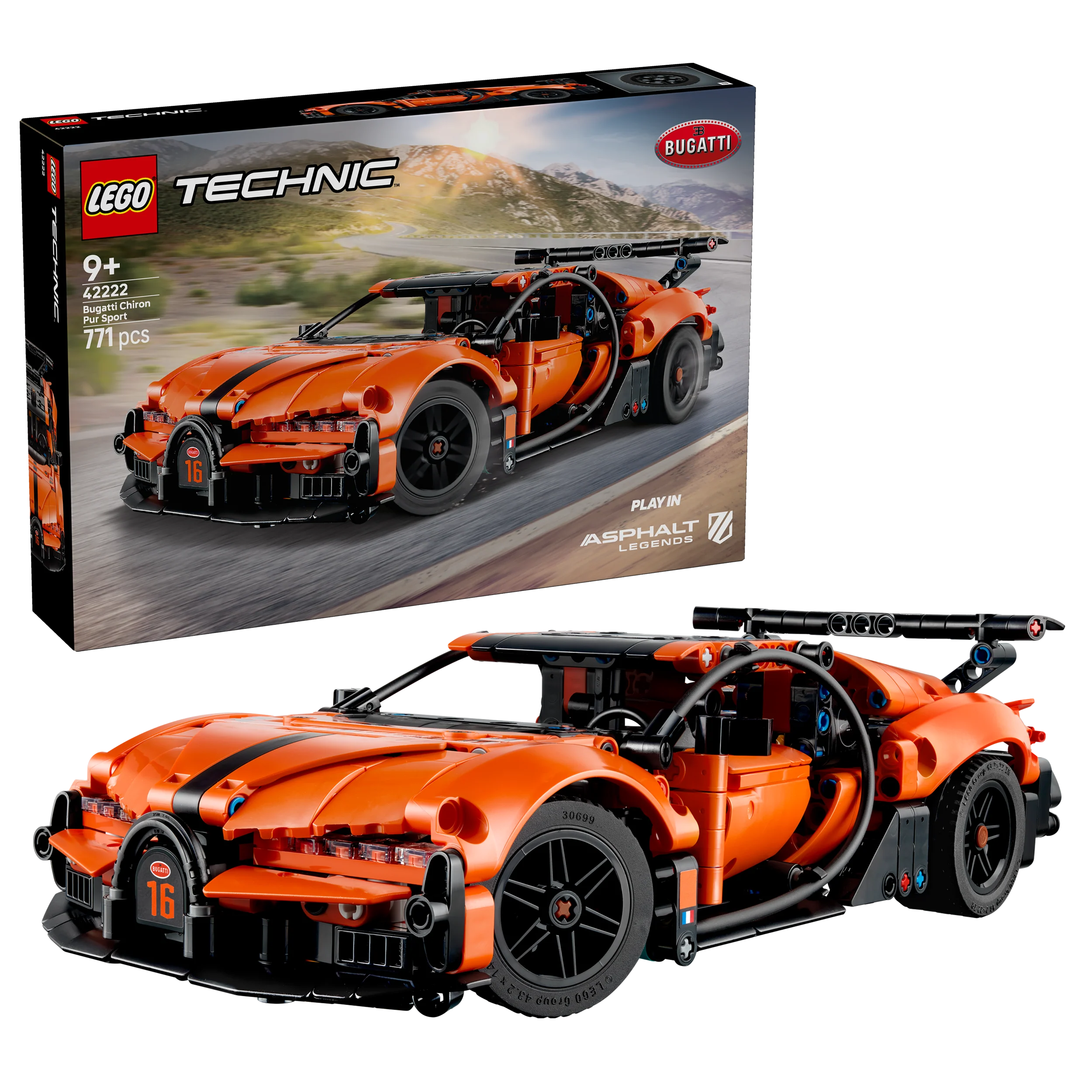 LEGO Technic Bugatti Chiron Pur Sport Hypercar Auto Bouwpakket met Speelgoed voor Kinderen 42222