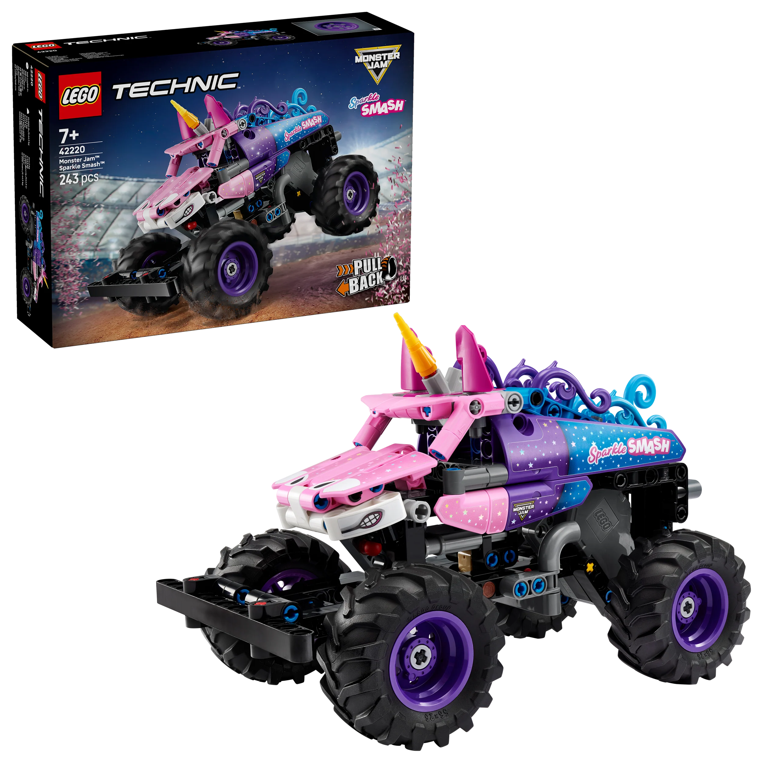 LEGO Technic Monster Jam Sparkle Smash Pull-Back Monstertruck Speelgoed voor Kinderen 42220