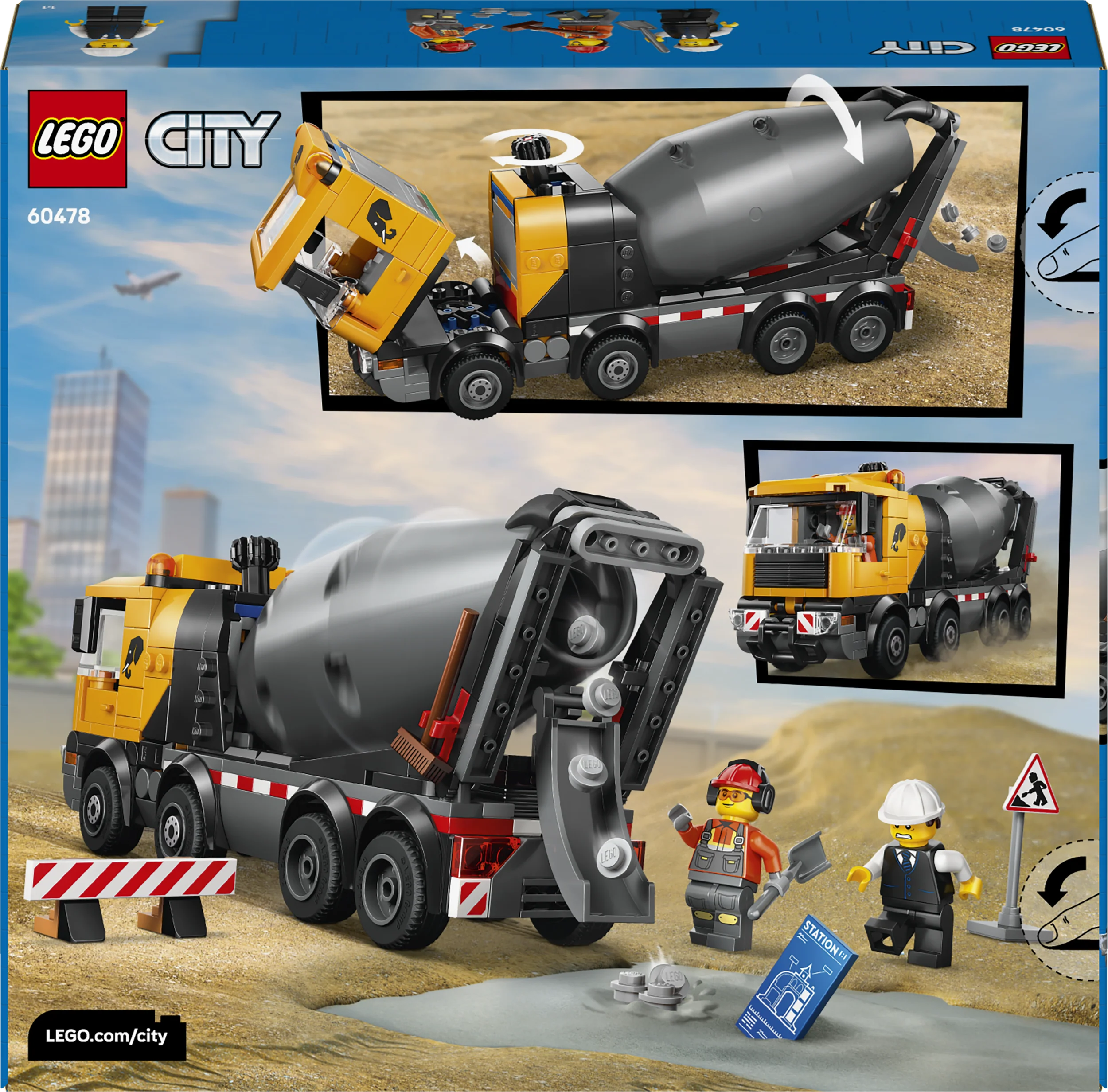 LEGO City Cementwagen Bouwvoertuigen Speelgoed voor Jongens en Meisjes vanaf 7 Jaar 60478