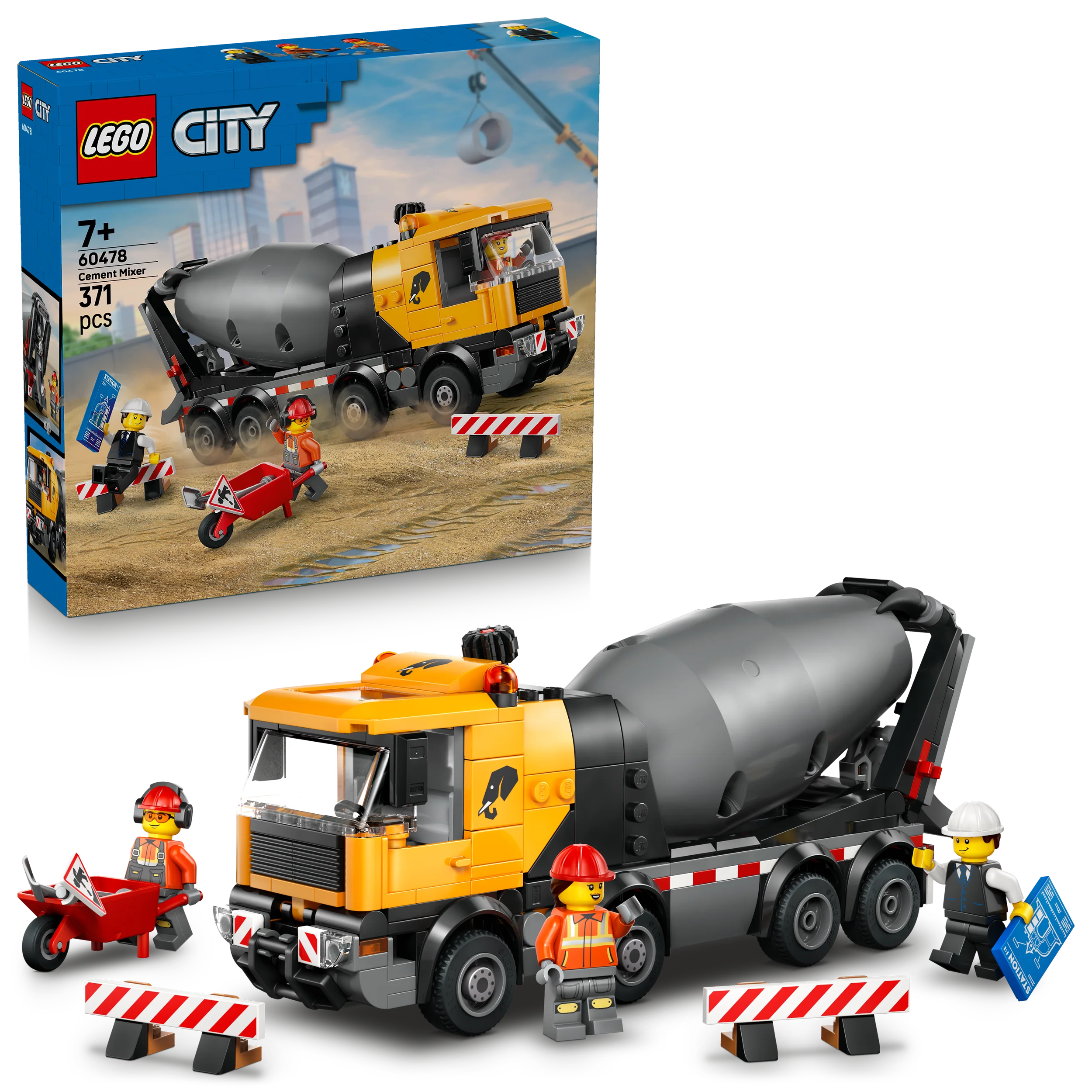 LEGO City Cementwagen Bouwvoertuigen Speelgoed voor Jongens en Meisjes vanaf 7 Jaar 60478
