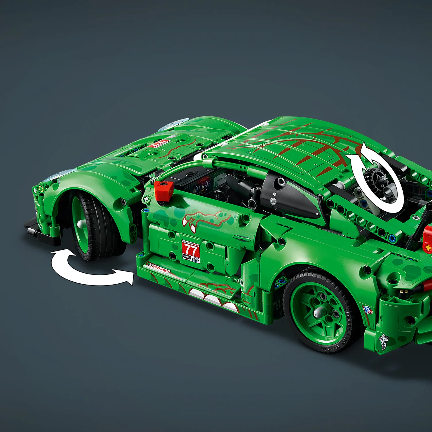 Technic Porsche 911 GT3 R REXY AO Racing Auto Bouwpakket met speelgoed voor Kinderen 42224 thumbnail 5