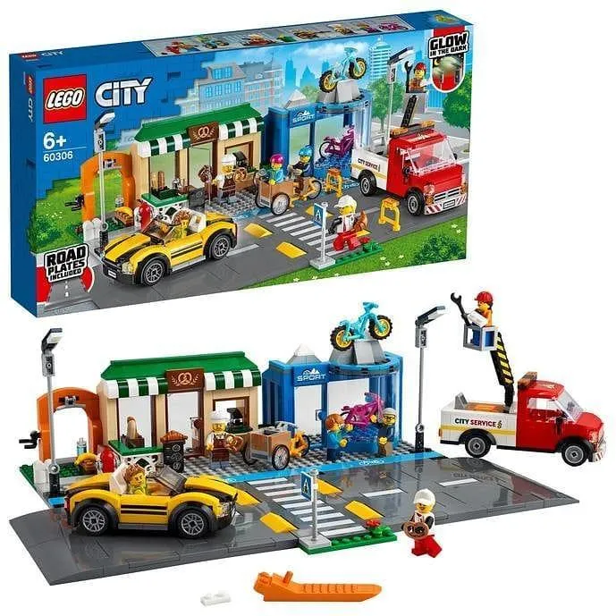 LEGO Winkelstraat met bakkerij, fietsenwinkel en park 60306 City Ville