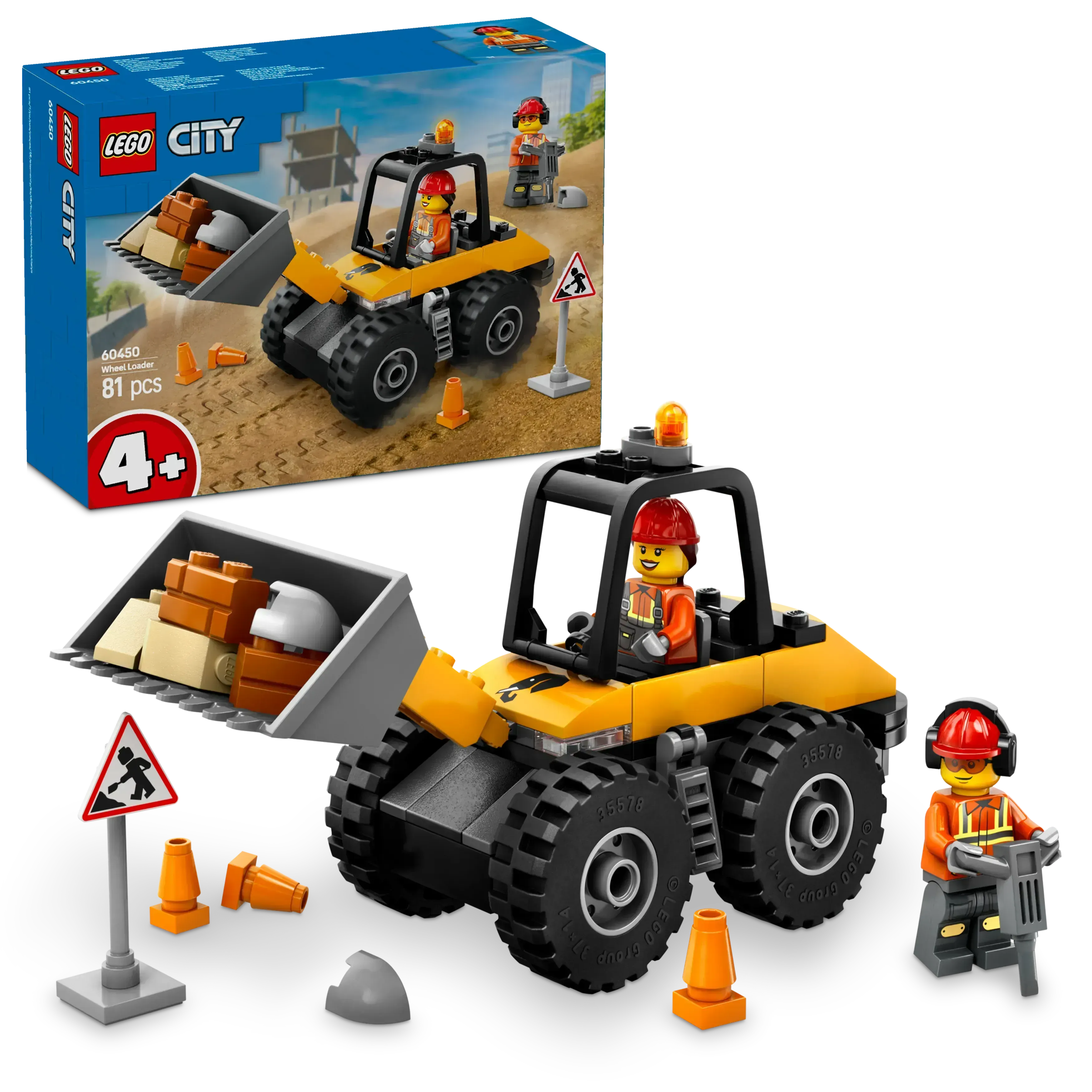 LEGO Gele Wiellader graafmachine 60450 City