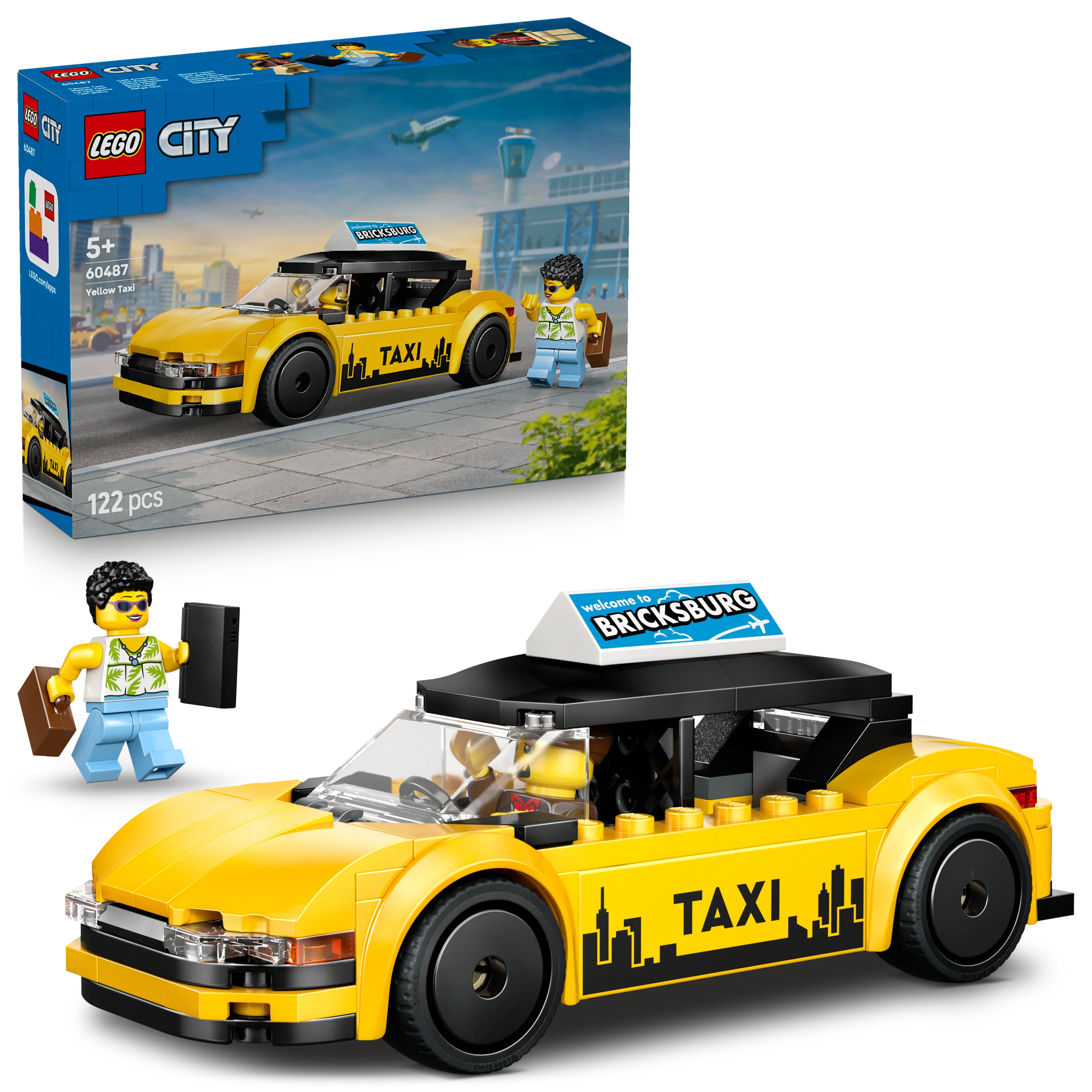 LEGO City Gele Taxi Auto Bouwpakket met Speelgoed voor Kinderen 60487