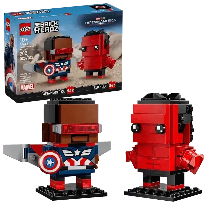 LEGO Captain America en Rode Hulk figuren 40668 Brickheadz