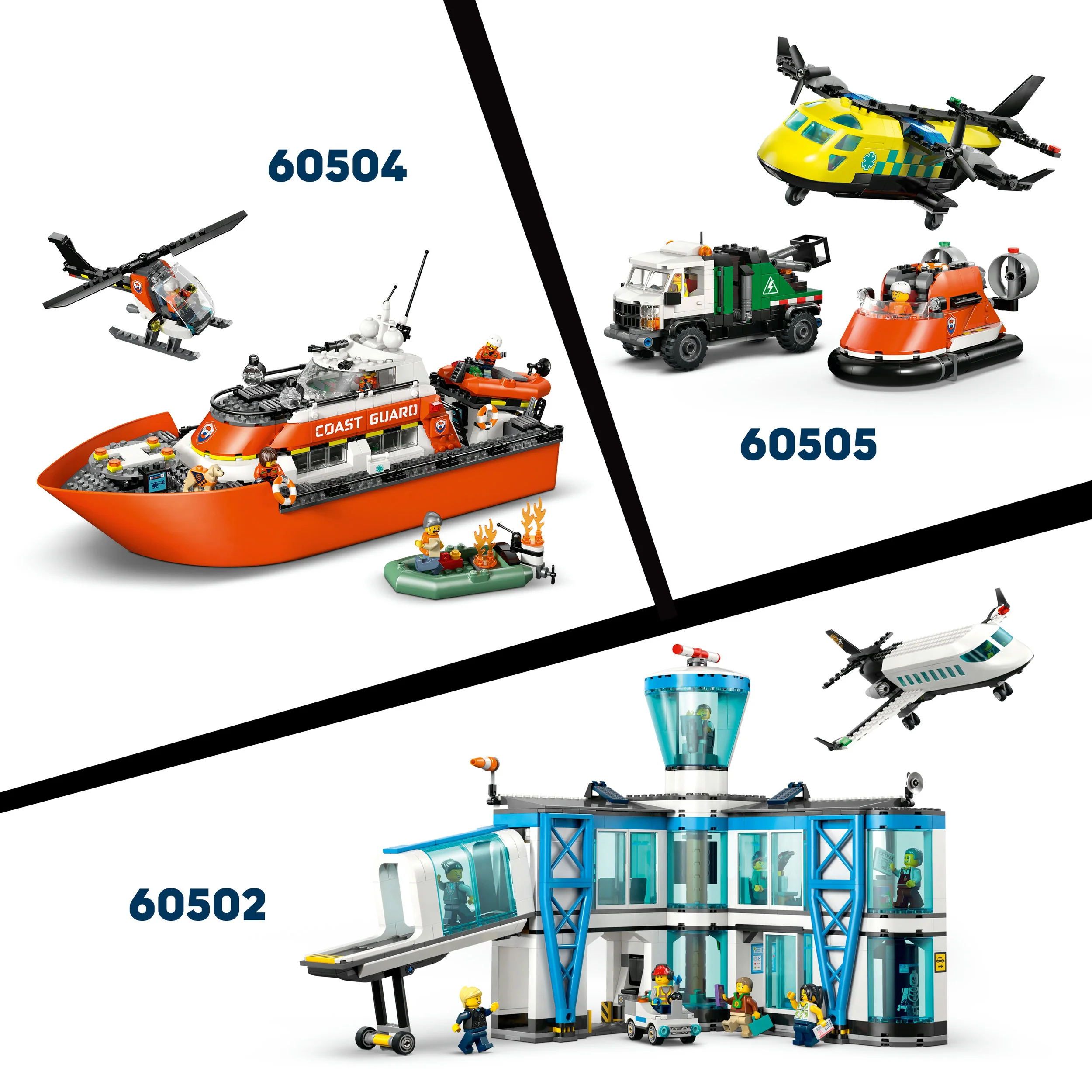 LEGO® City Kustwacht Helikopter - Bouw- en Speelset - Hulpdienstvoertuig - Speelgoed met 4 Minifiguren - 60503