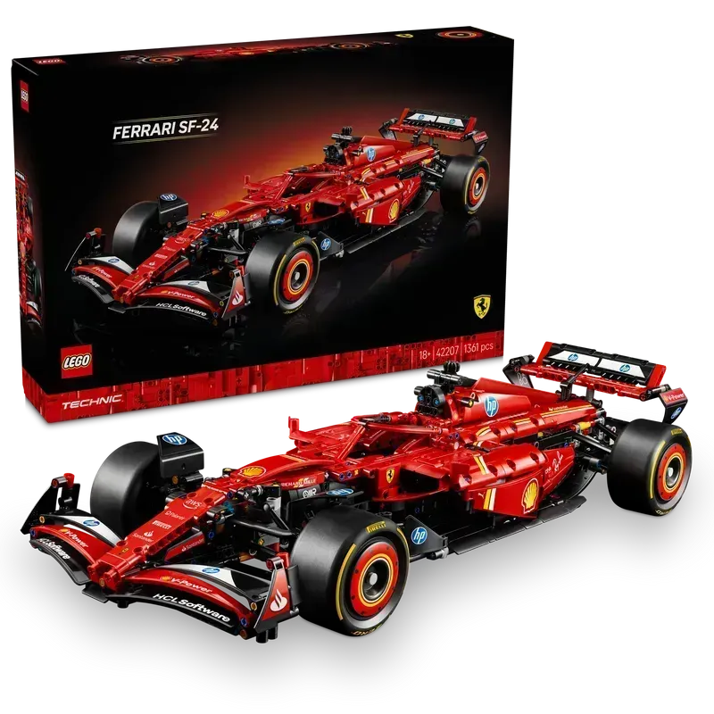 LEGO Technic F1 auto's 2025: RedBull en Ferrari
