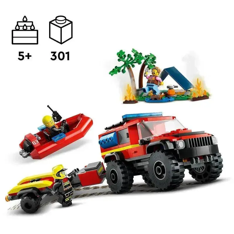LEGO Brandweerwagen met reddingsboot 60412 City