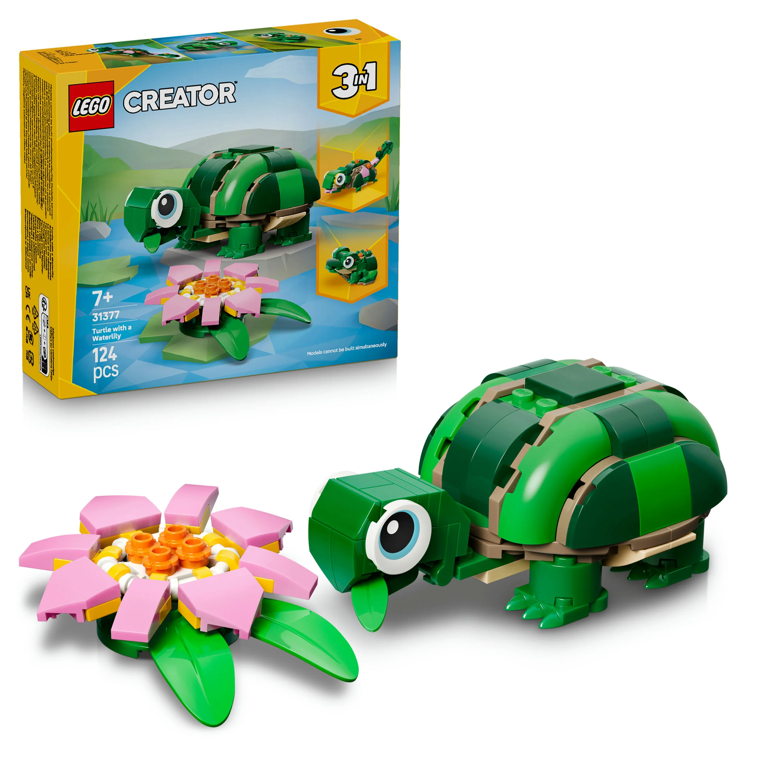 LEGO® Creator 3in1 Schildpad met Waterlelie - Speelgoedmodel - Bouw Om tot Kameleon of Kikker - 31377