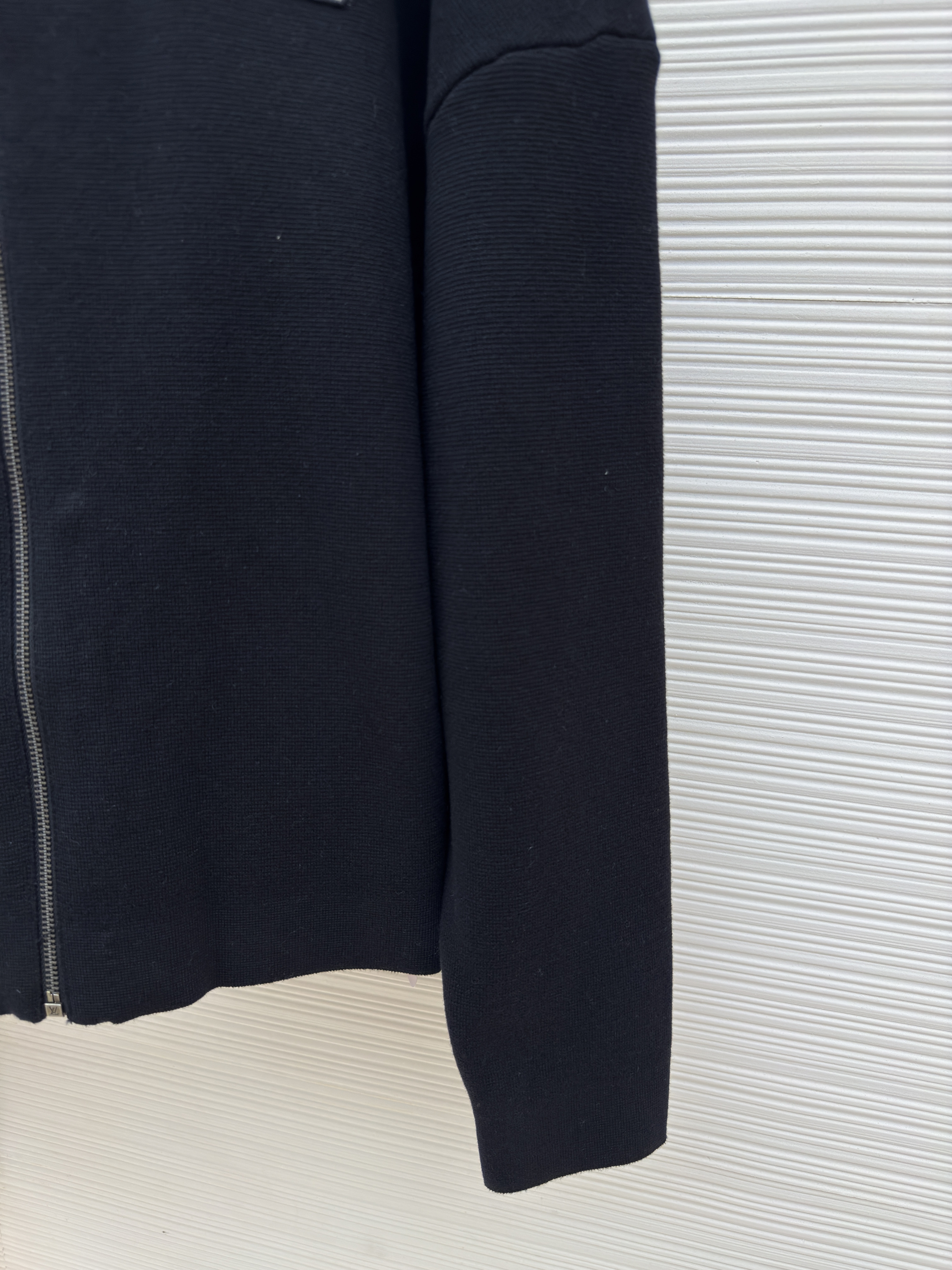 LOUIS VUITTON LOGO刺绣针织飞行夹克