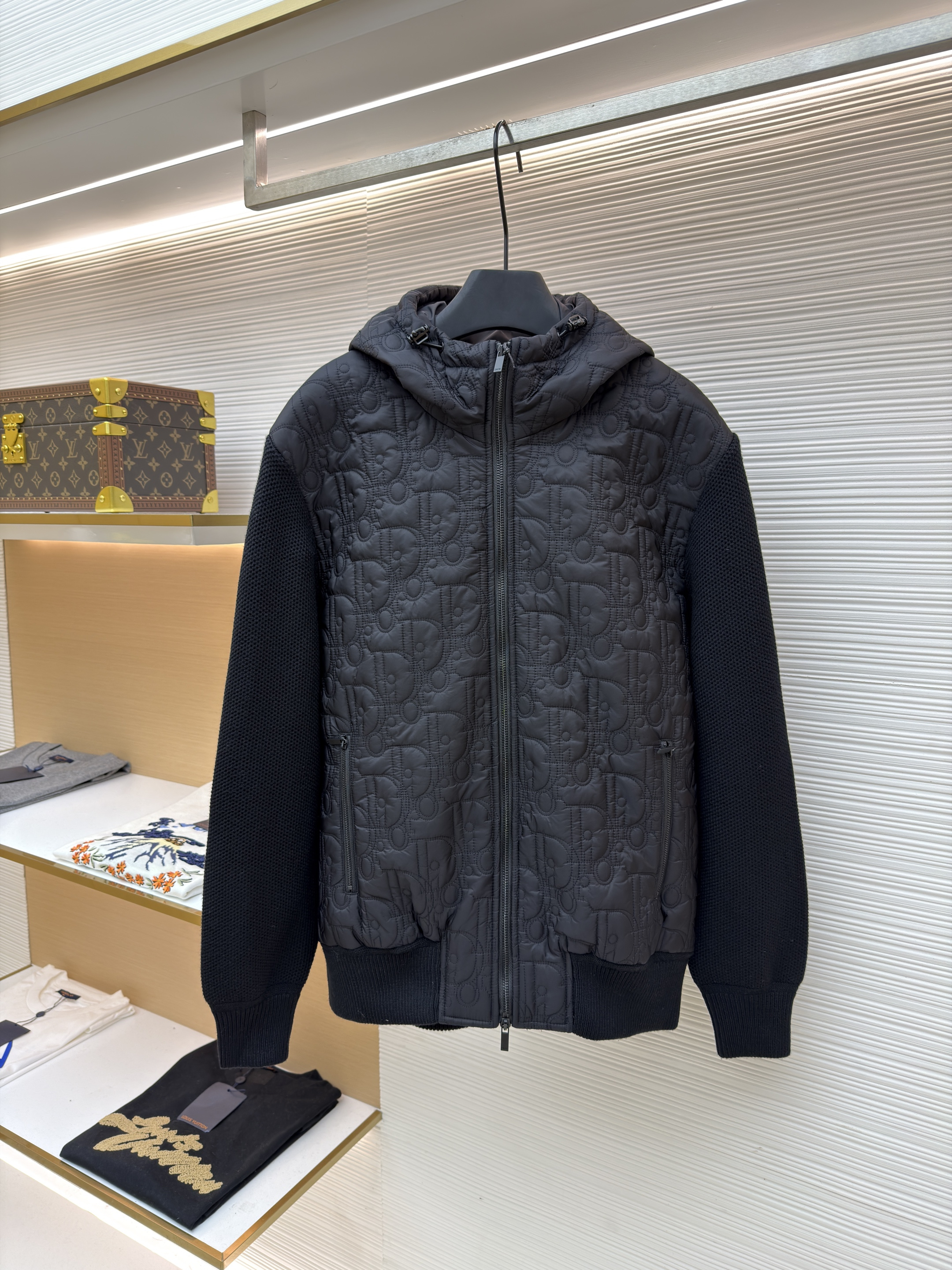 Dilr Oblique印花连帽短款夹克外套