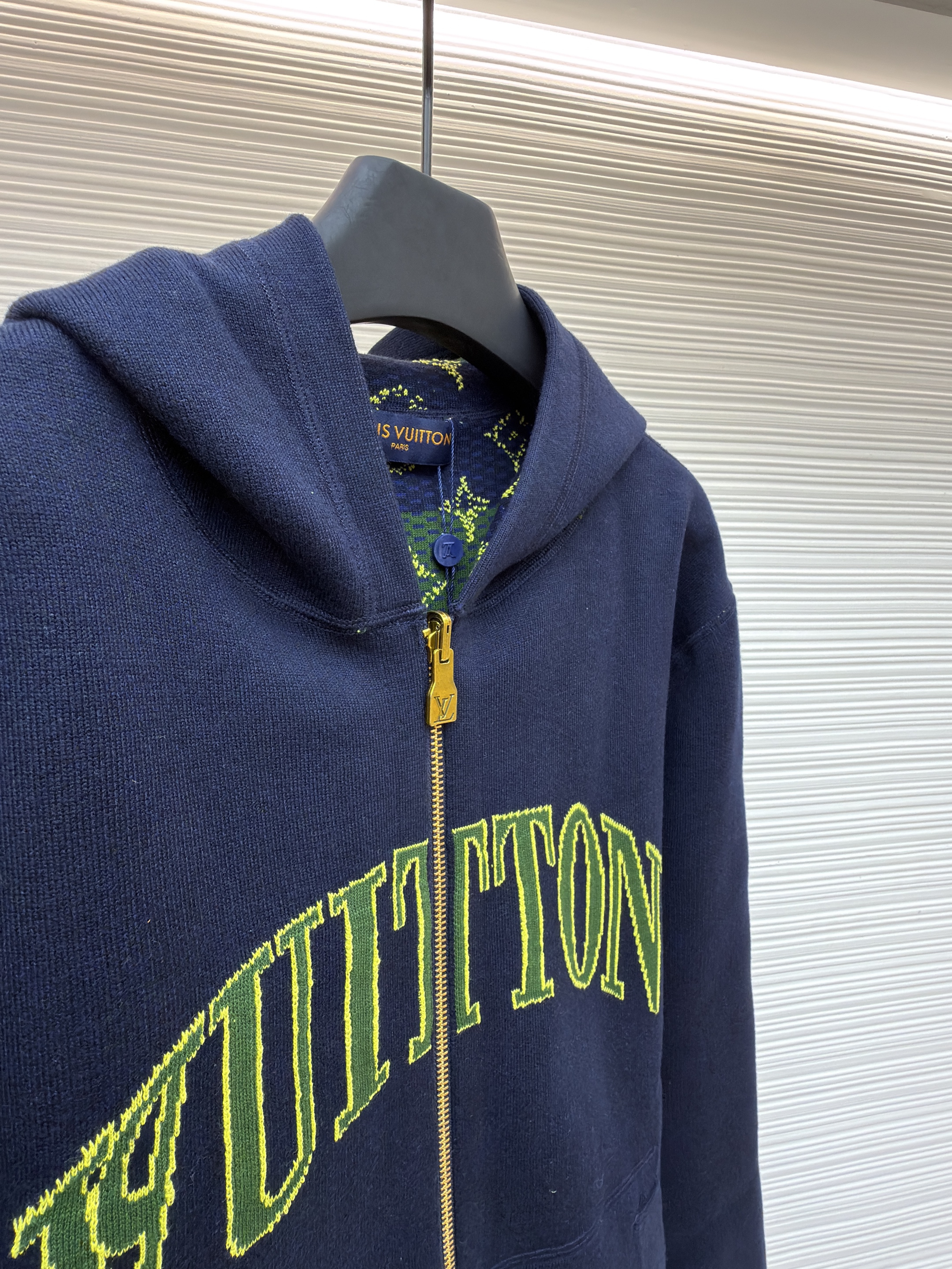 LOUIS VUITTON 双面棉毛混纺针织连帽衫