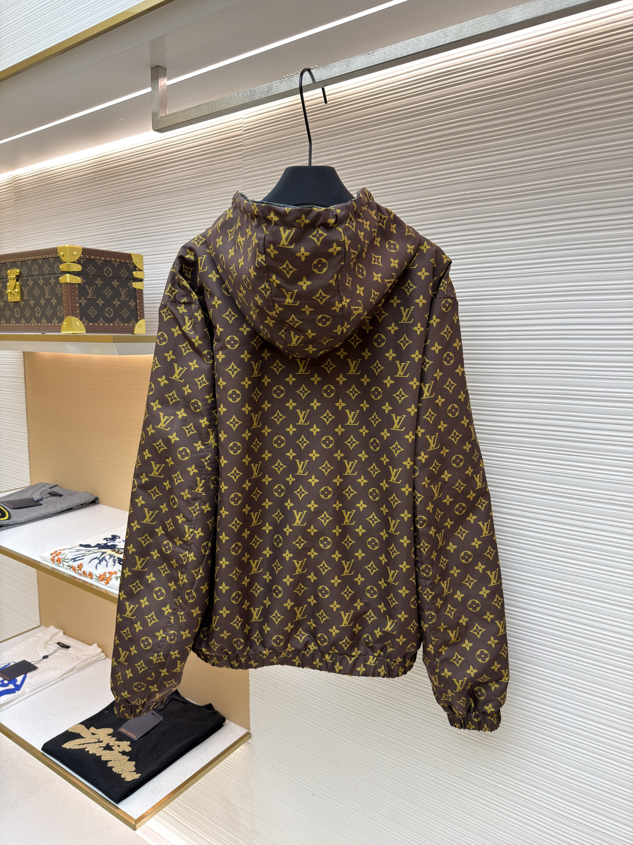 LOUIS VUITTON 迷彩印花双面穿连帽夹克外套