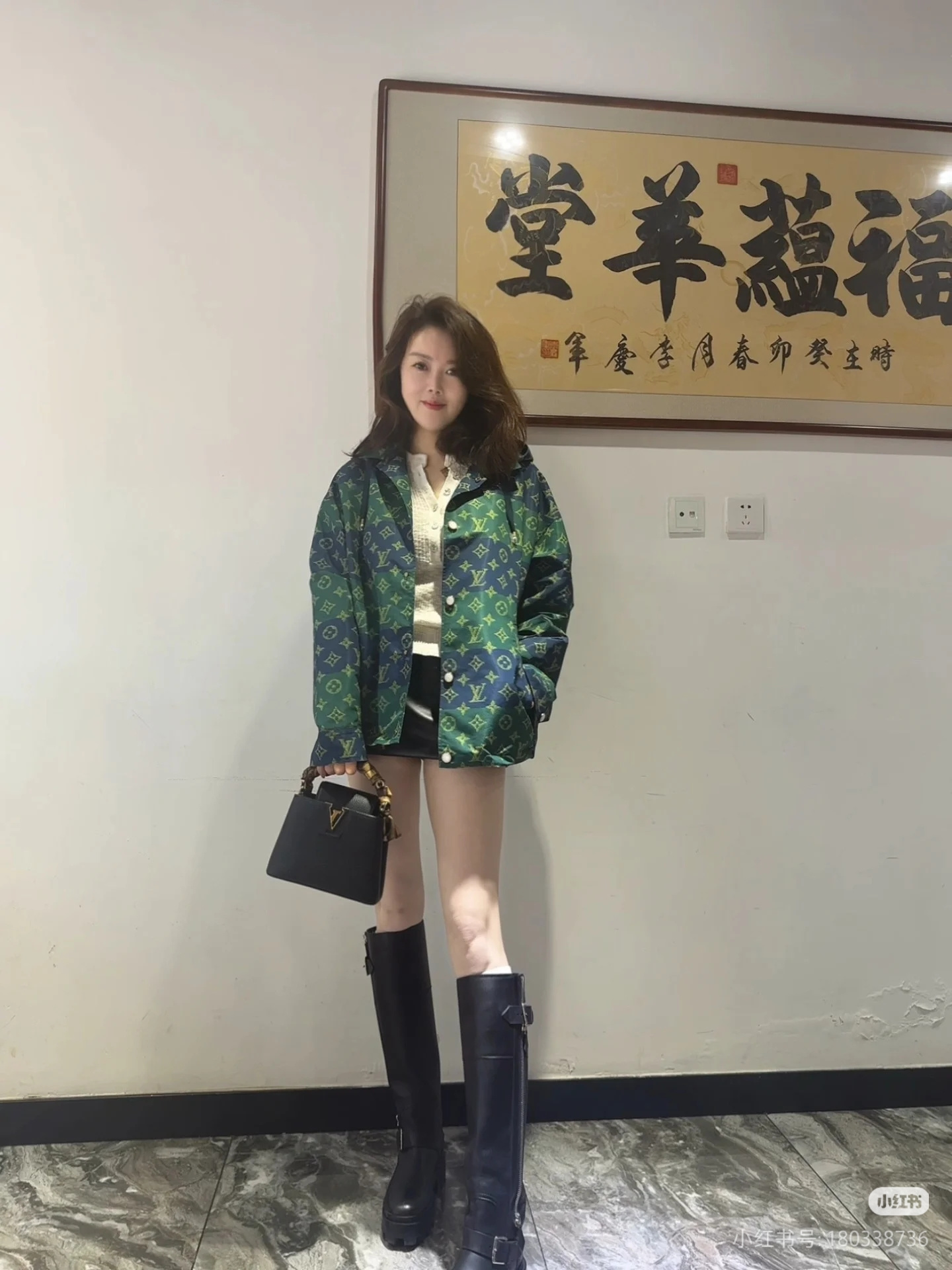 LOUIS VUITTON 双面棉毛混纺针织连帽衫