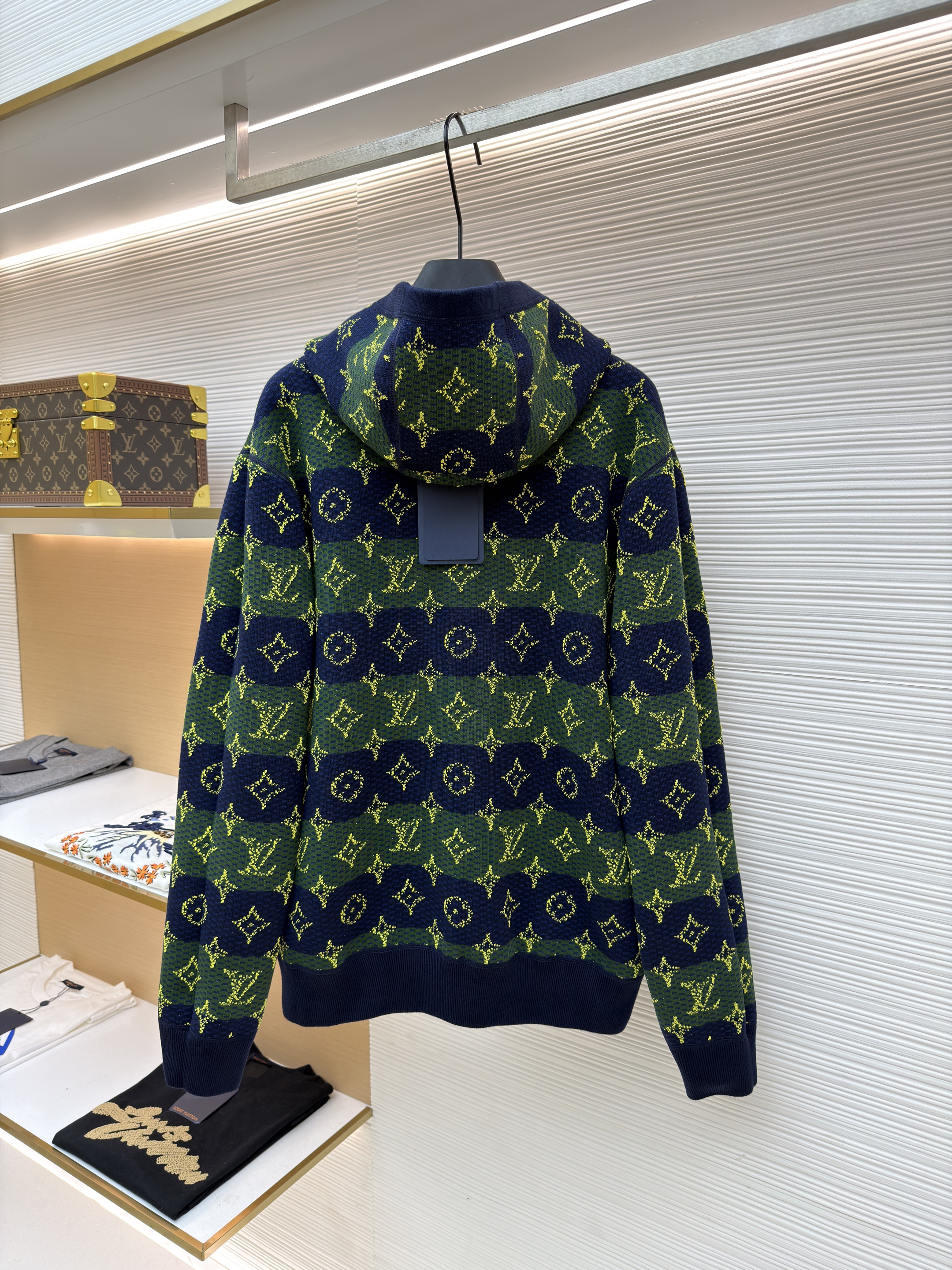 LOUIS VUITTON 双面棉毛混纺针织连帽衫