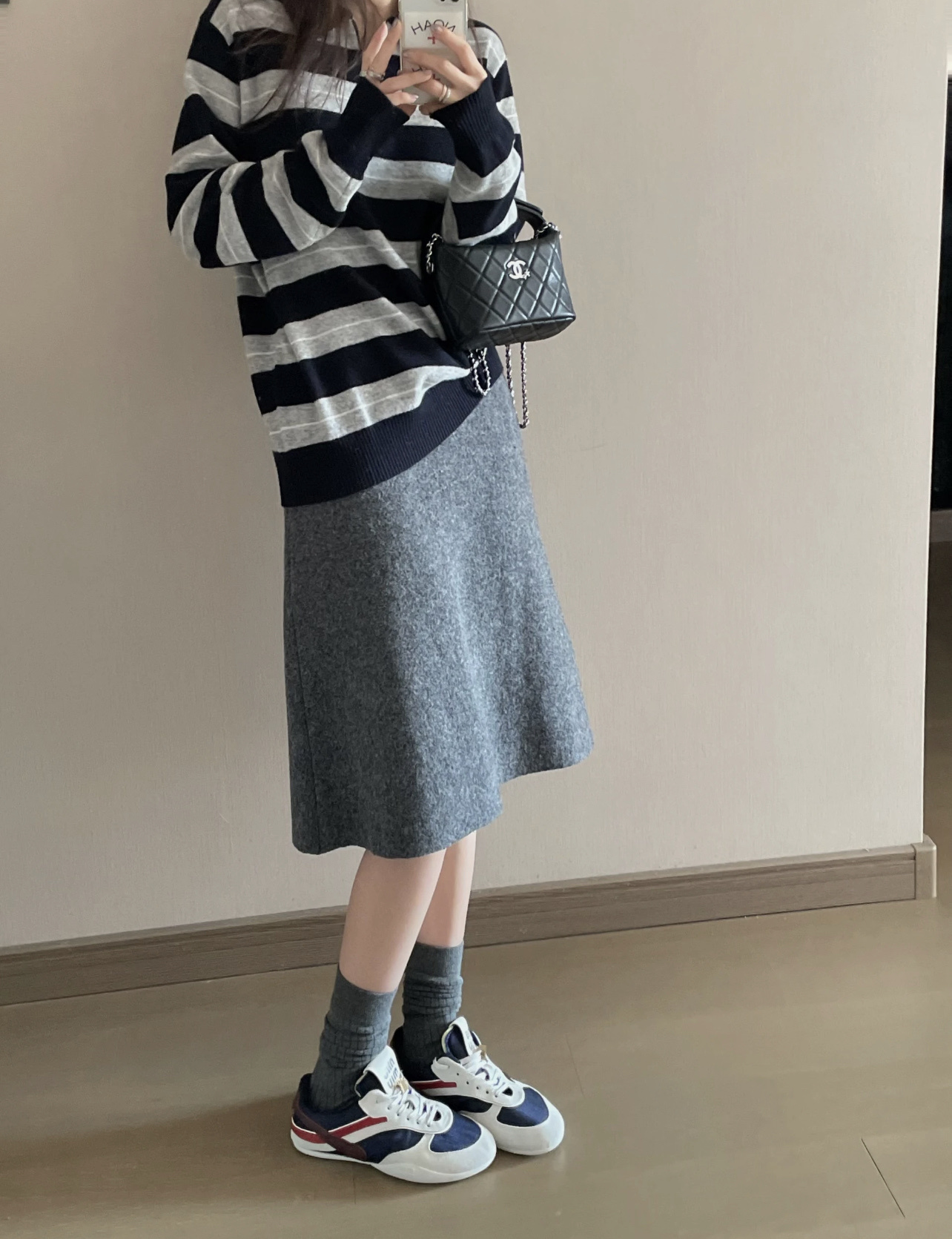 MIUMIU Atheneum快闪系列条纹长袖Polo衫