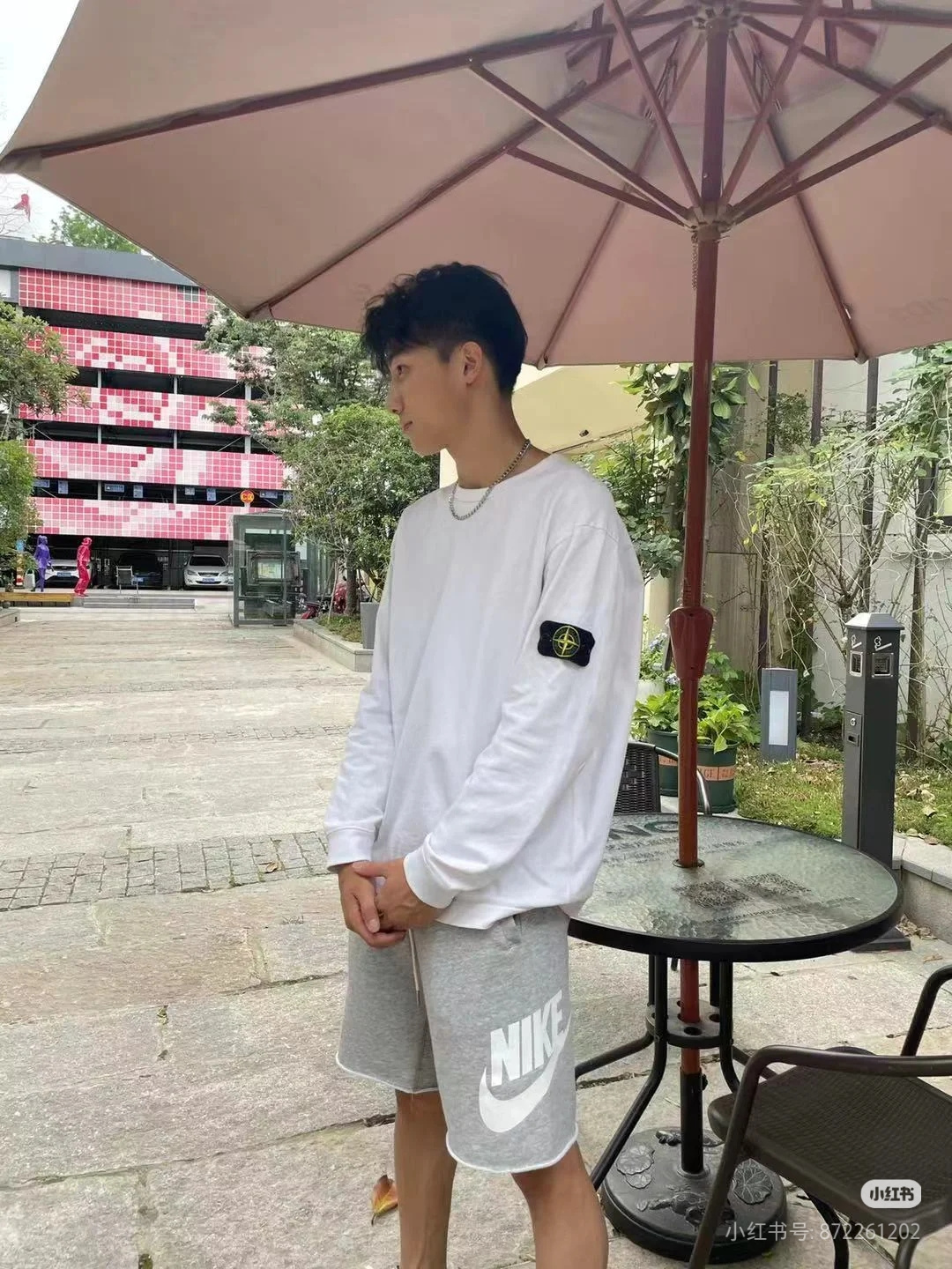 Stone Island 袖口徽标圆领卫衣