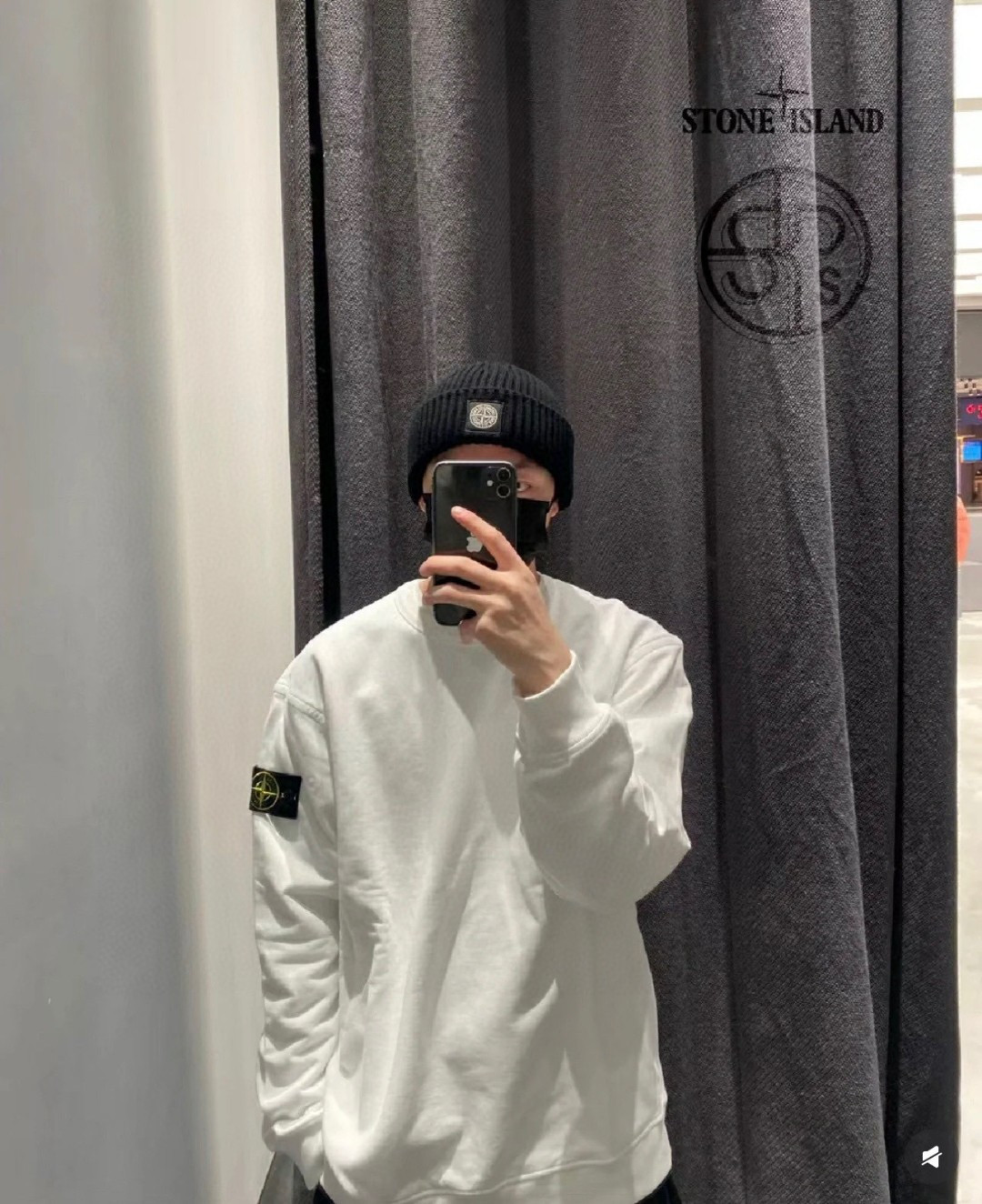 Stone Island 袖口徽标圆领卫衣
