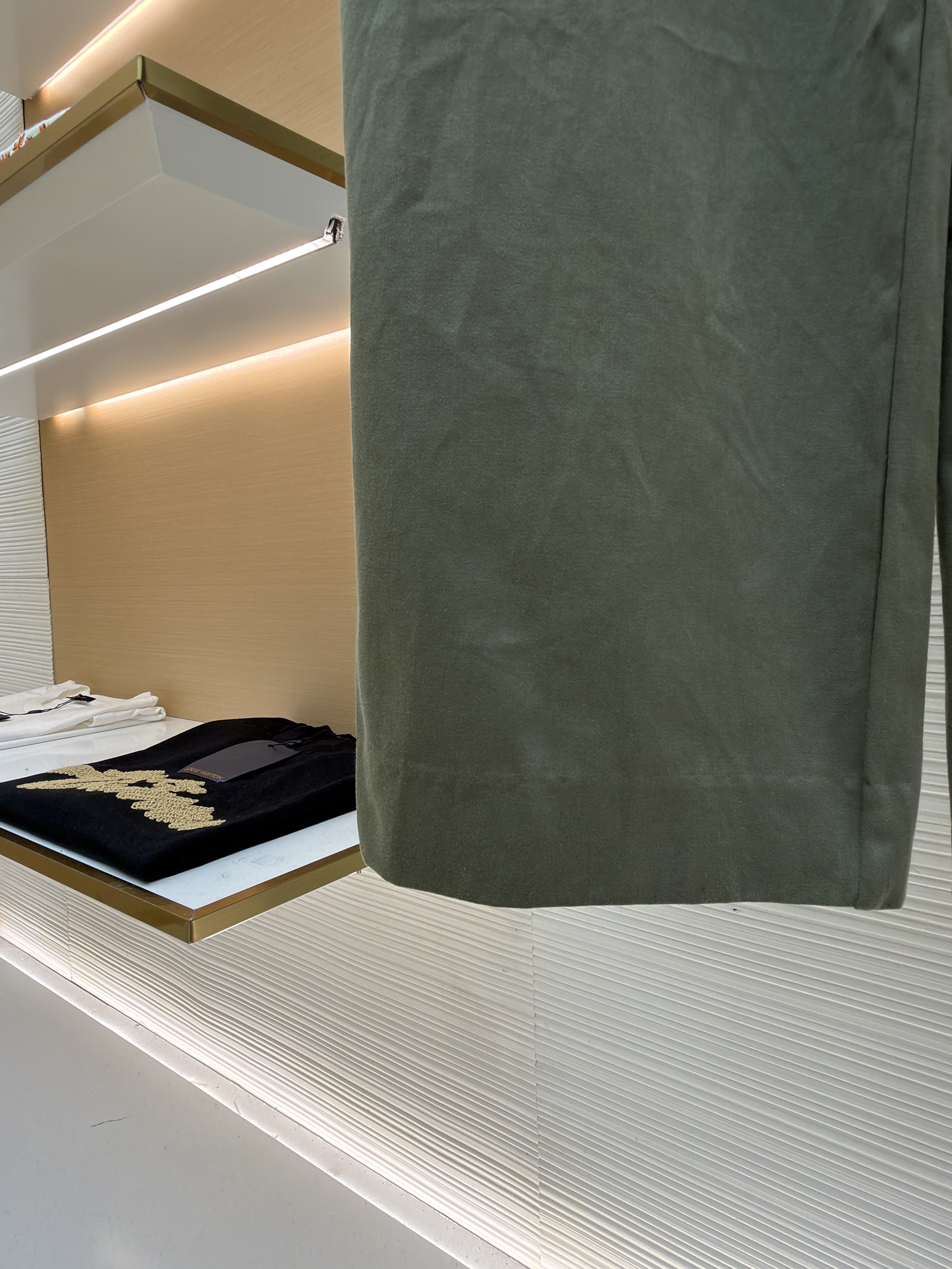 Loewe军绿皮带长裤