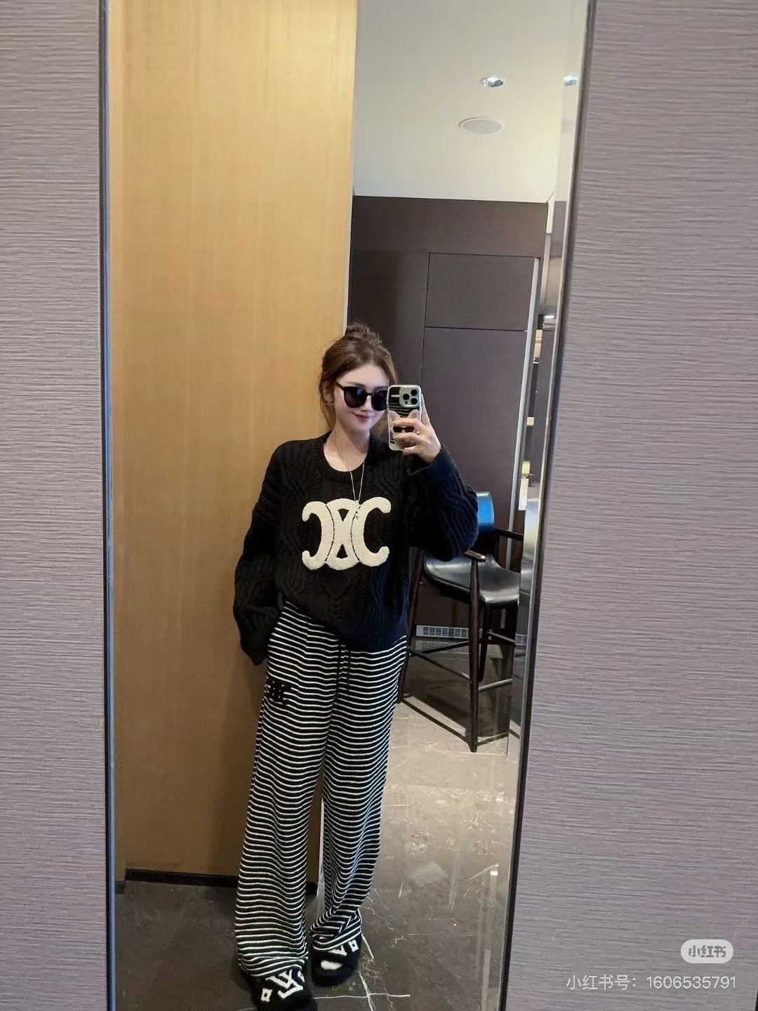 Celine凯旋门毛巾绣圆领【女装】