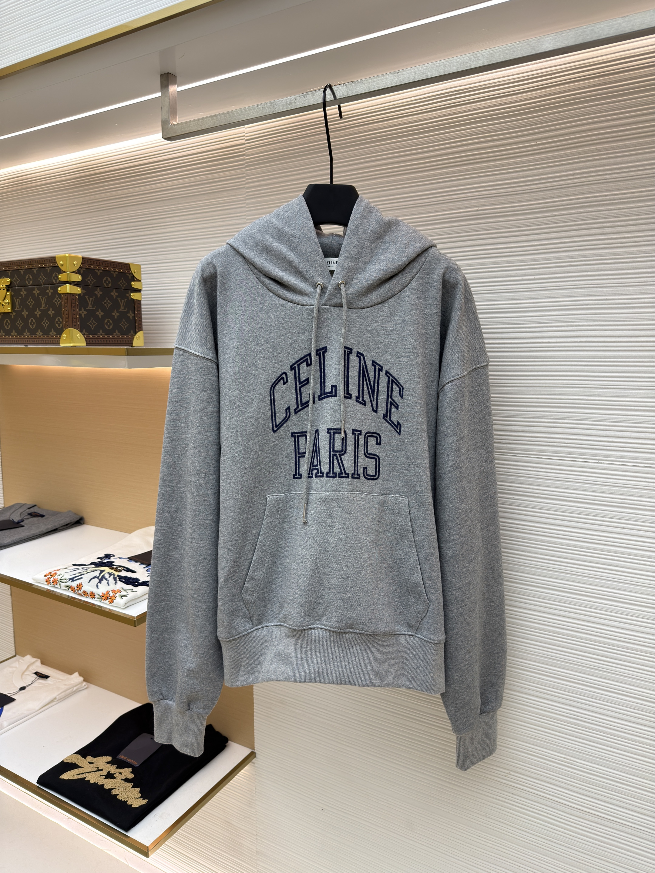 Celine 植绒兜帽卫衣