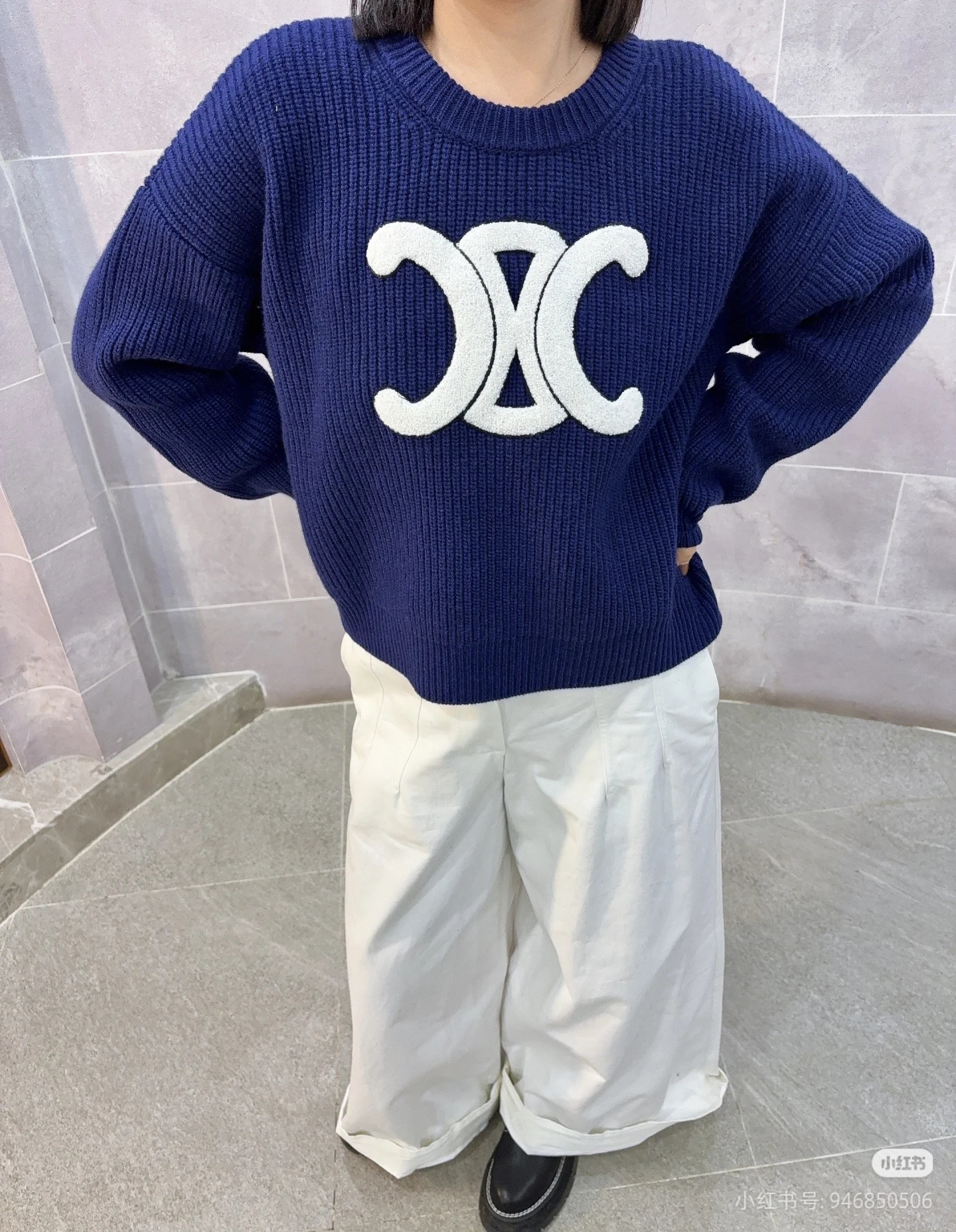 Celine凯旋门毛巾绣圆领【女装】