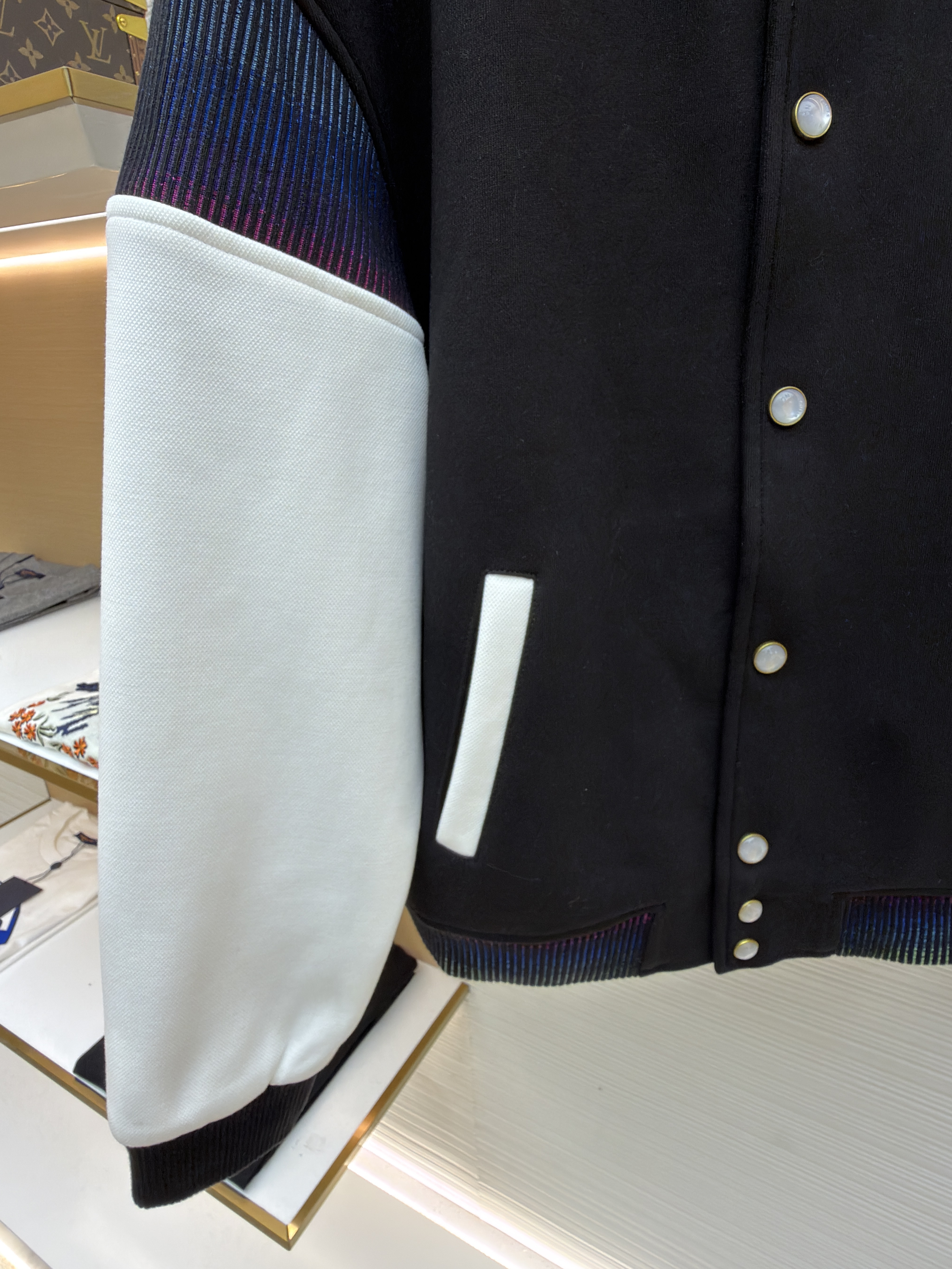 LOUIS VUITTON棉质针织束腰夹克棒球服