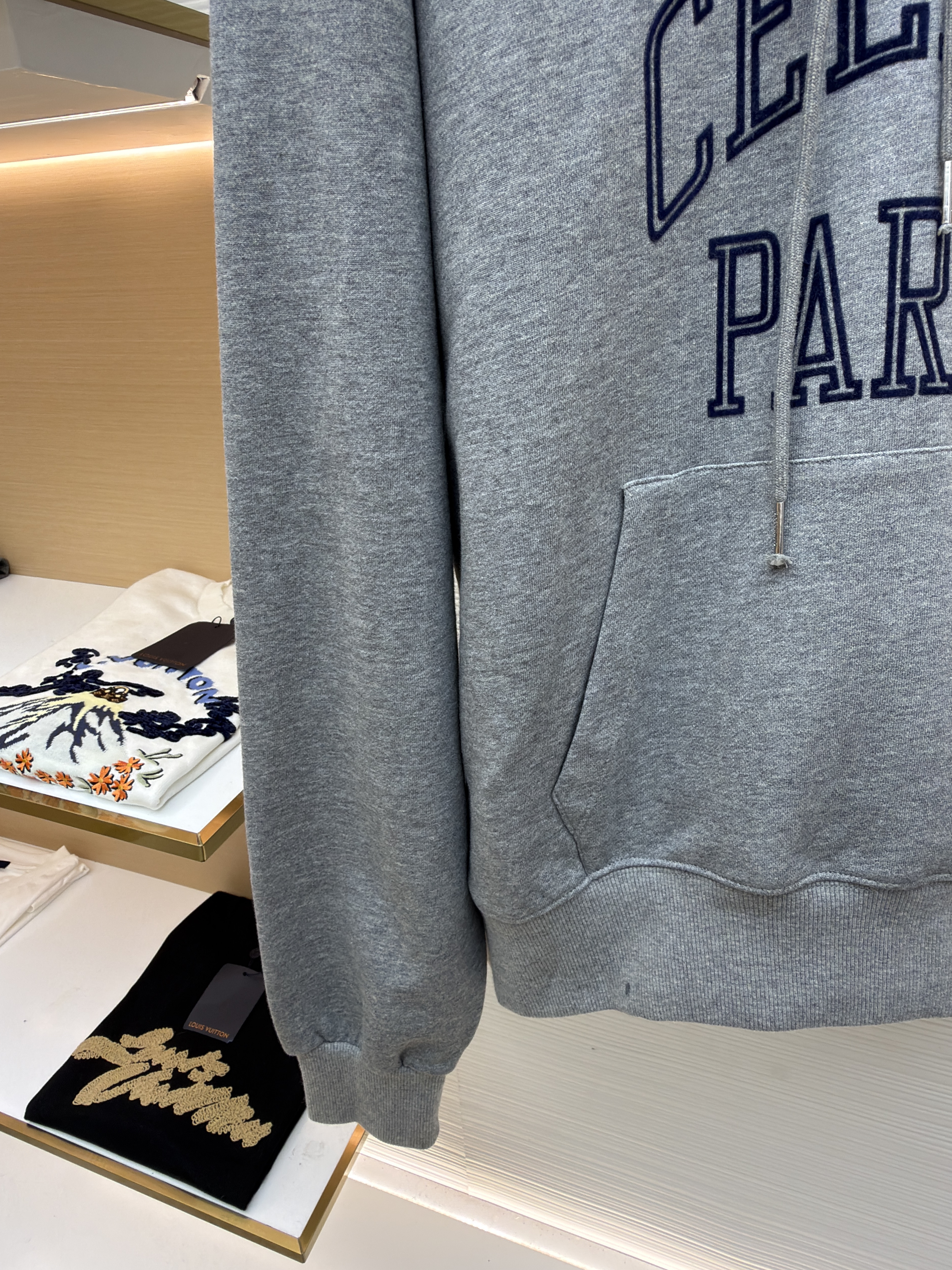 Celine 植绒兜帽卫衣