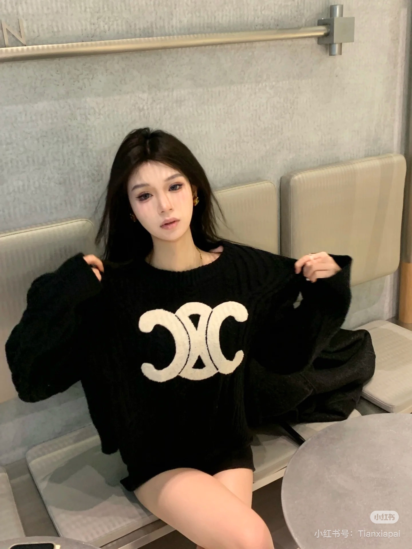 Celine凯旋门毛巾绣圆领【女装】